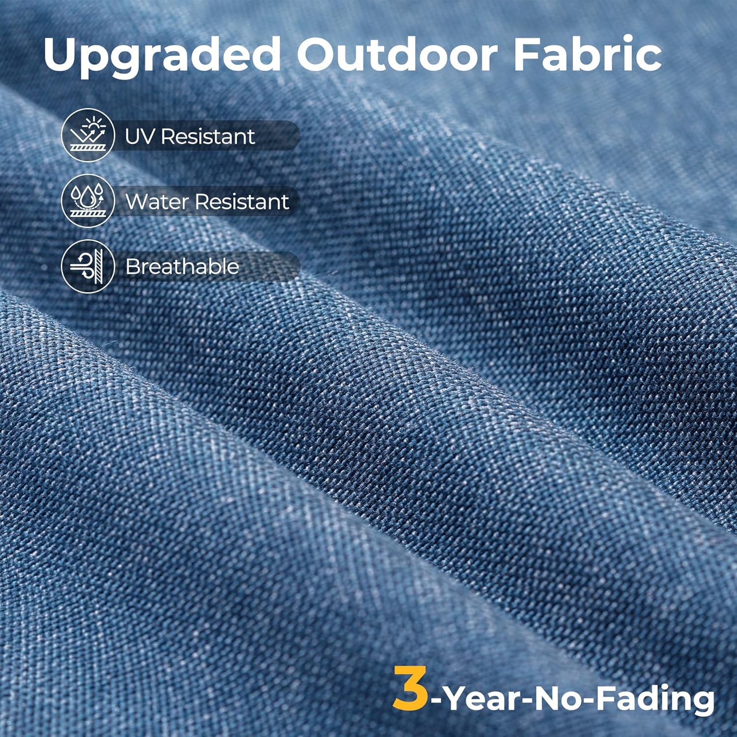 HOOOWOOO Outdoor Patio Furniture with Fire Pit Set 13 Pieces Patio Set with Fire Pit Wicker Outdoor Furniture with Fire Pit Table Set Patio Sectional Set with Swivel Chairs,Denim Blue