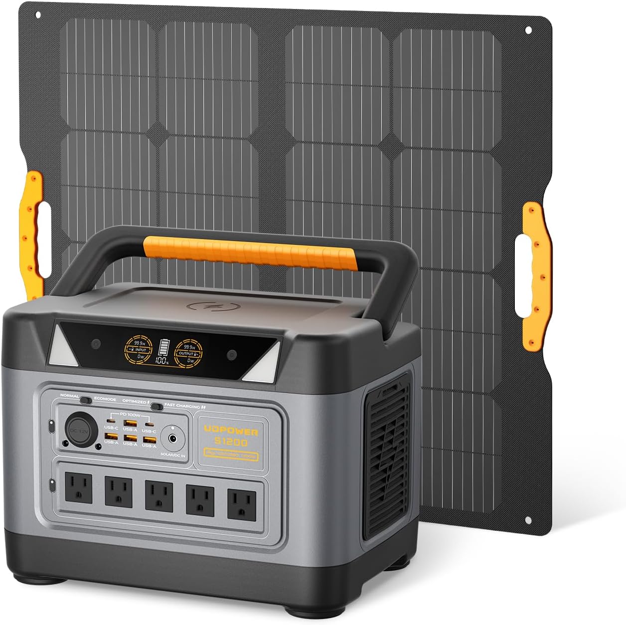 S1200 1190Wh Solar Generator Kit | 1200W Power Station + 120W Solar Panel | Portable Power for Home Backup, RV & Outdoor