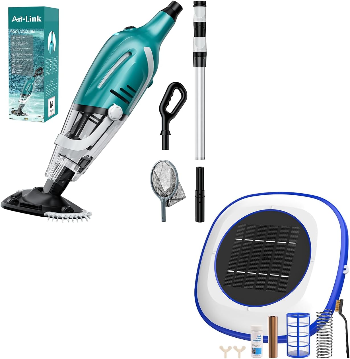 Pool Vacuum for Above Ground Pool with a Solar Pool Ionizer Floating Water Cleaner