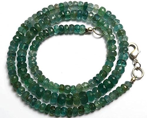 1 strand natural 17.5 inches stands agems natural emerald transparent faceted roundels beads necklace 4 to 6.5 mm