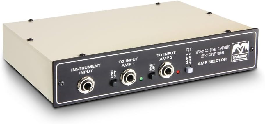 Palmer Switching System 2 Guitar Amplifiers to 1 Cabinet with Remote Input, White/Grey (PTINOS)