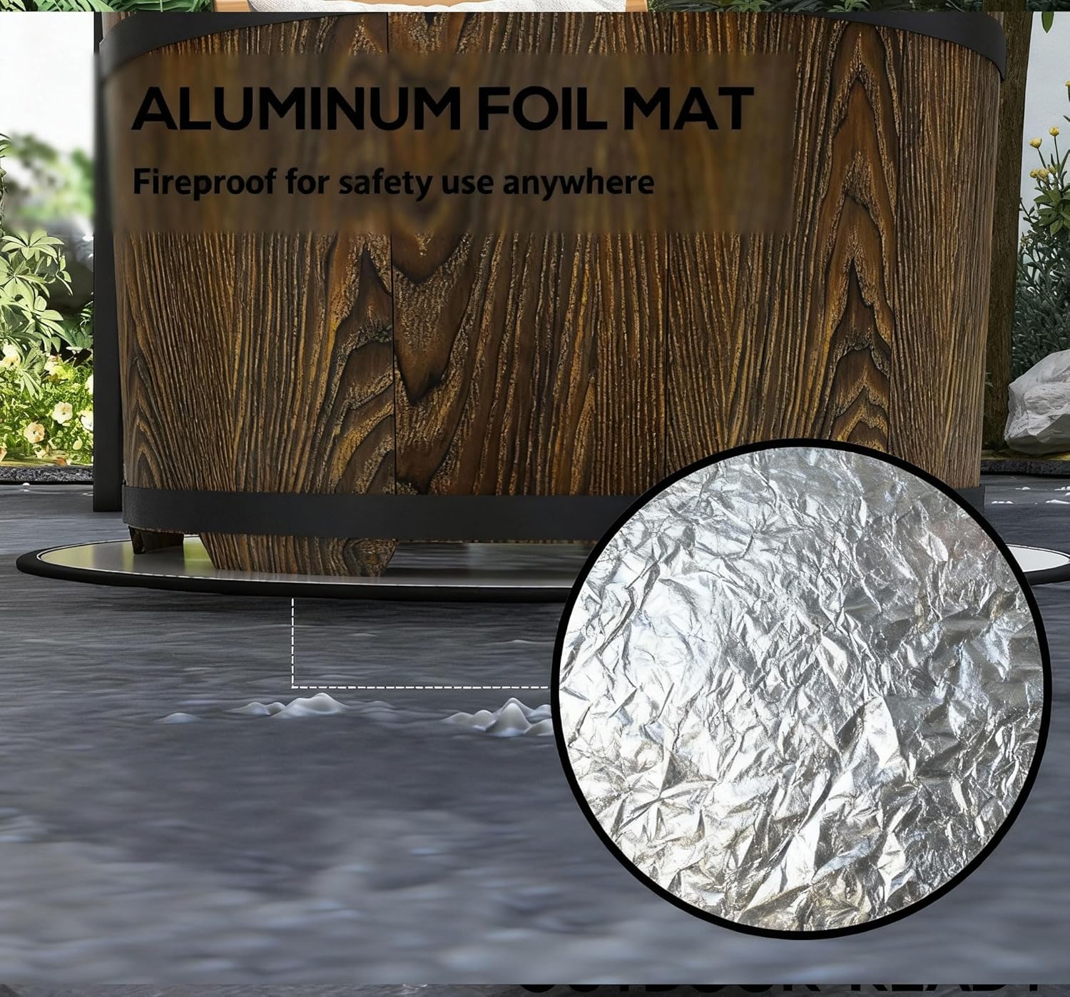 Smokeless Fire Pit with Fireproof Mat, Brown 20 Inch Portable Wood Burning Firepit for Outdoor, Barrel Style Camping Stove for Backyard Patio & Picnic Gatherings, Patio Stove for Garden BBQ & Bonfire