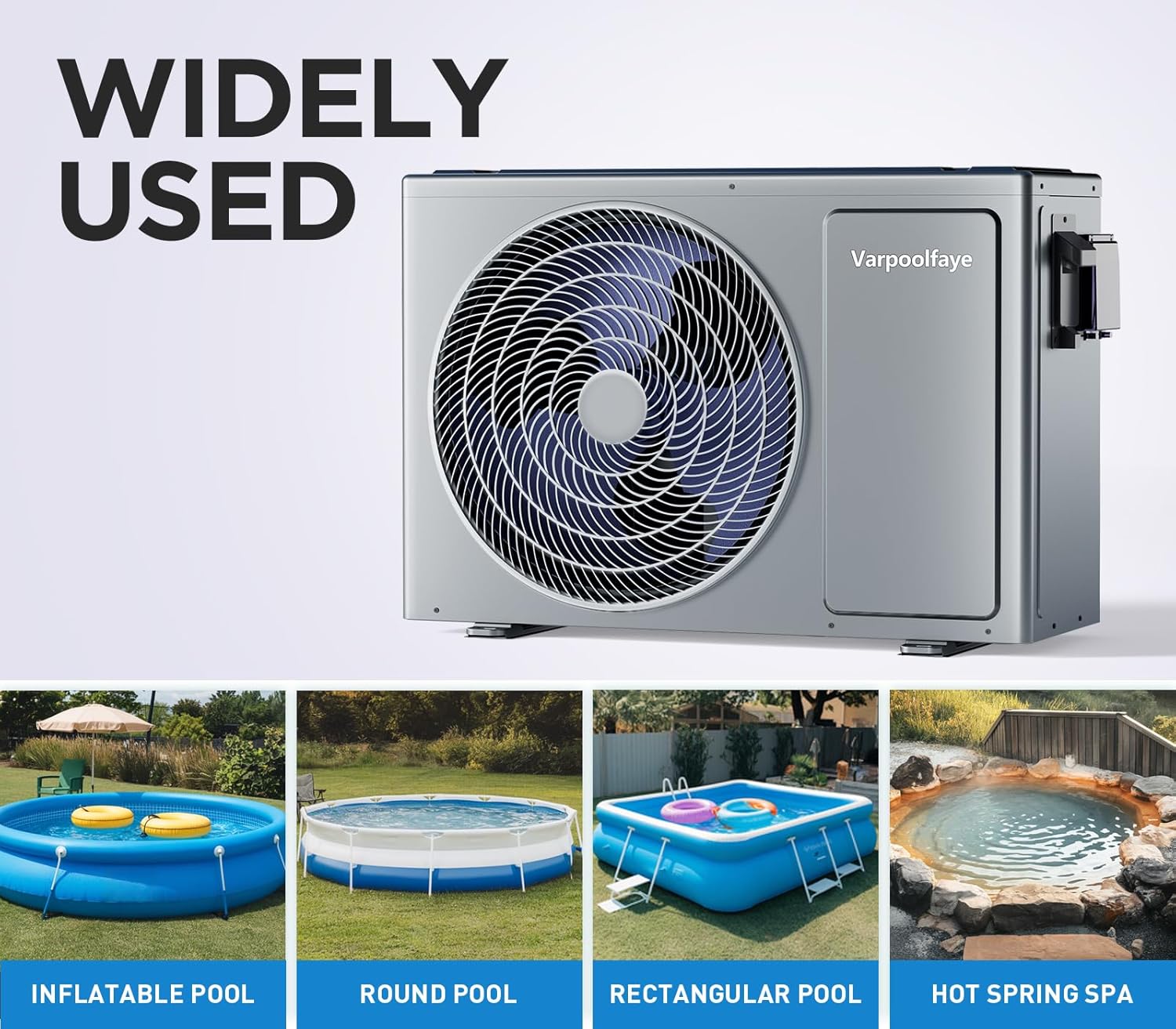 27000 BTU Above Ground Pool Heater Electric 7000 Gallon Swimming Pool Heater for Inground Pools Heating or Cooling WiFi Control Schedule 120V 60HZ