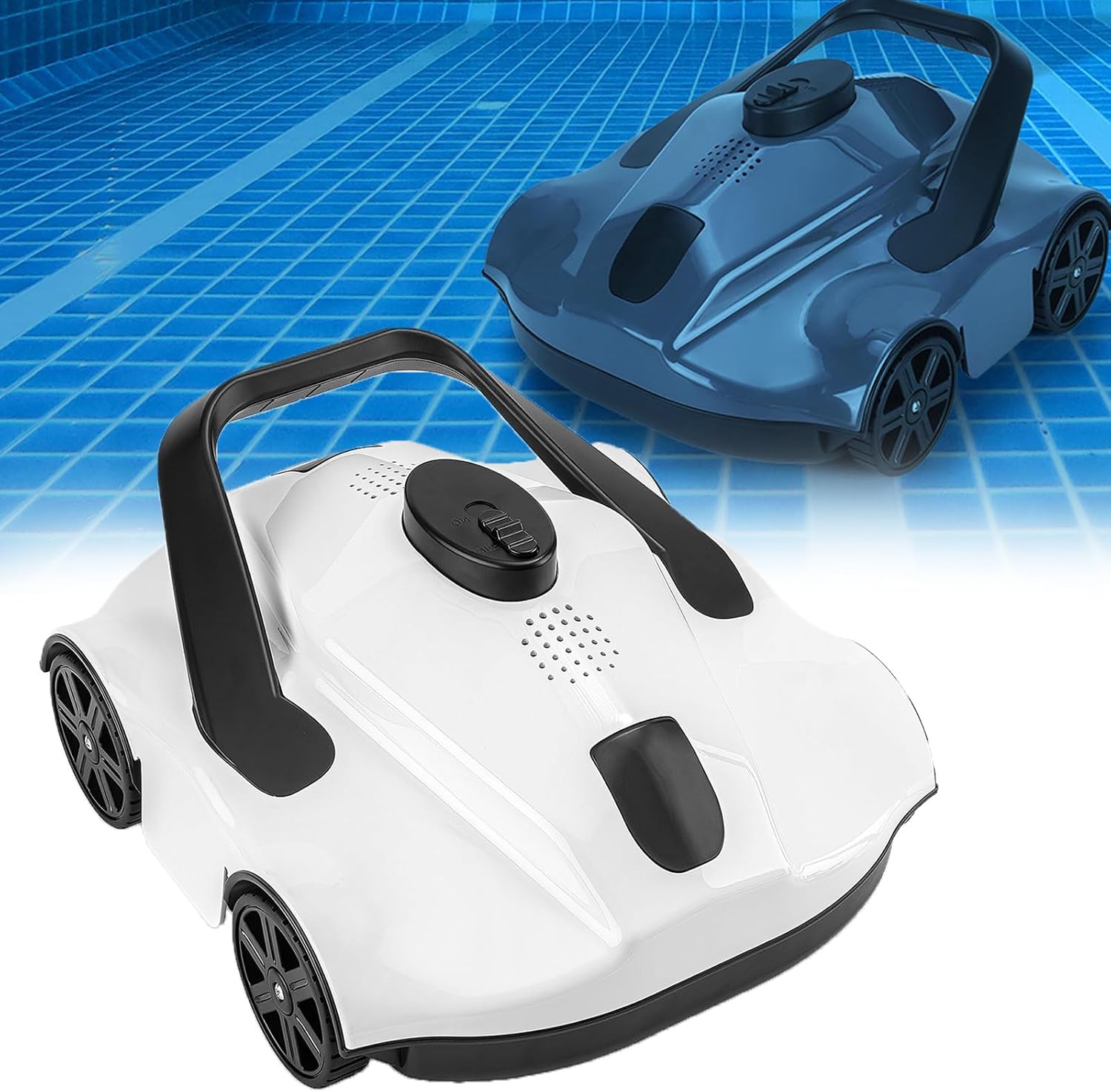 Robotic Pool Cleaner,1076 Sq.Ft Coverage,Powerful Suction,Automatic Route Planning,Cordless Pool Vacuum for Above Ground/Inground Pools,Self-Parking Function,Gray
