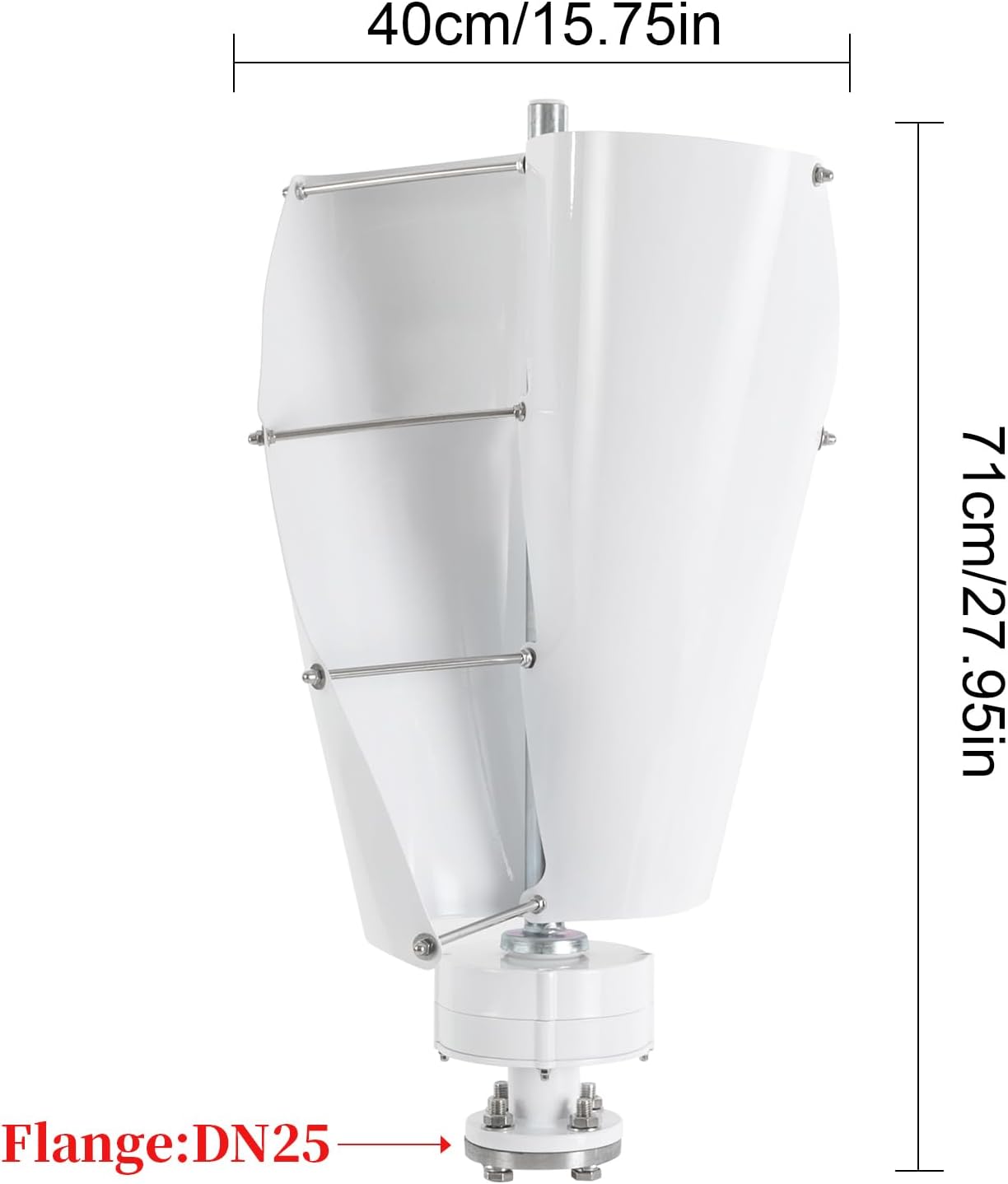 Vertical Wind Turbine,Vertical Axis Wind Turbine Generator Controller & Spiral Design,12V 500W Power Generation for Home, Business, and Industrial Energy