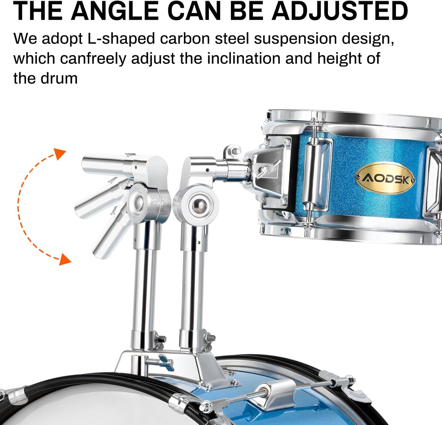 AODSK Drum Sets 5-Piece for Beginners, 14 inch Full Size Complete Drum Kit with Adjustable Throne, Cymbal, Hi-Hat, Pedal & Drumstick