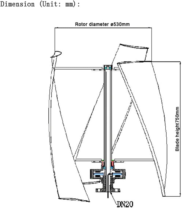 ATO Wind Turbine Generator, Vertical Axis Wind Turbines –with 3 Blades Wind Vertical Turbine Generator– Quiet Rooftop or Pole Installation for Residential, Outdoor & Industrial Power (100W-12V)