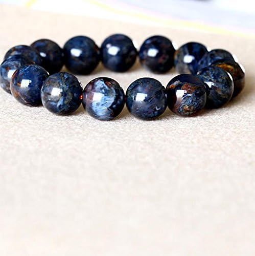 1 strands natural gold blue pietersite namibia stretch men's bracelet round big beads 14mm 05051