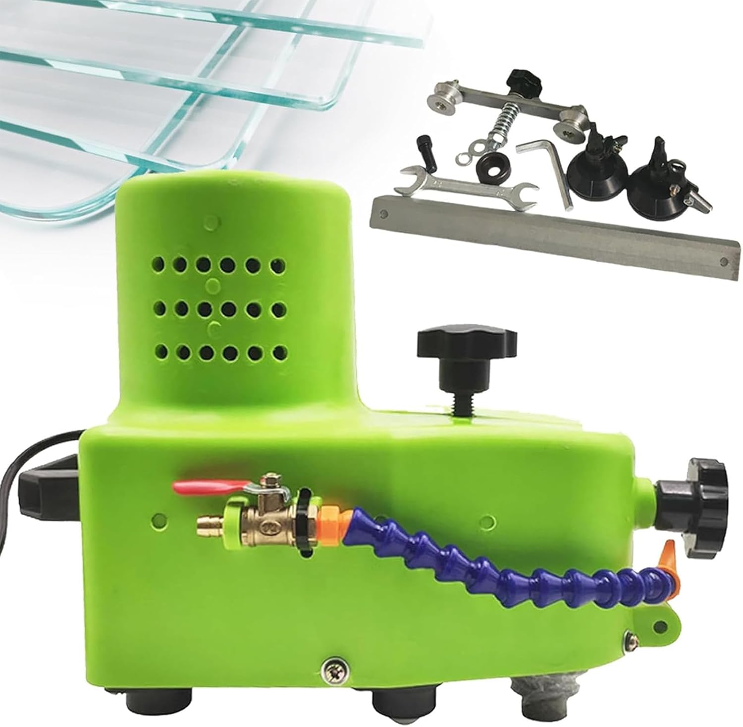 Portable Electric Small Glass Edge Polishing Machine - Electric Glass Edger 800W Power and 8000r/min,Edge Polishing Machine for Flat, Curved and Rounded Corners