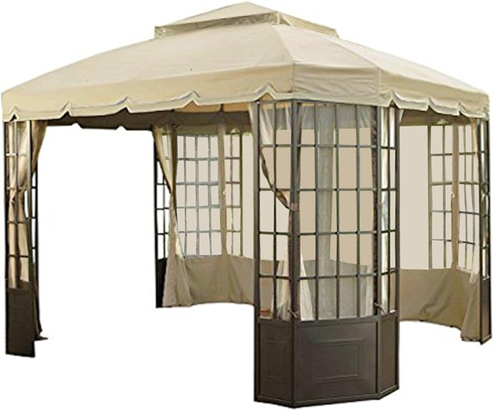 Garden Winds Replacement Canopy Top Cover for Sears Bay Window Gazebo - Riplock 350 - Beige