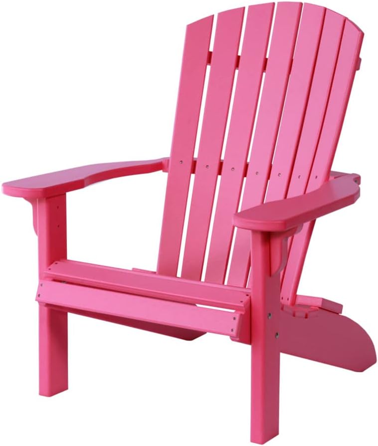 Peaceful Classics Deluxe Poly Adirondack Chair - Durable and Weather-Resistant Outdoor Furniture for Patio, Deck and Garden - Fire Pit Chair - Comfortable, Stylish, and Sustainable - Pink