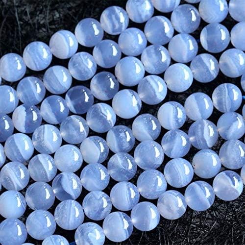 1 strands natural blue chalcedony round loose beads 6mm 03673