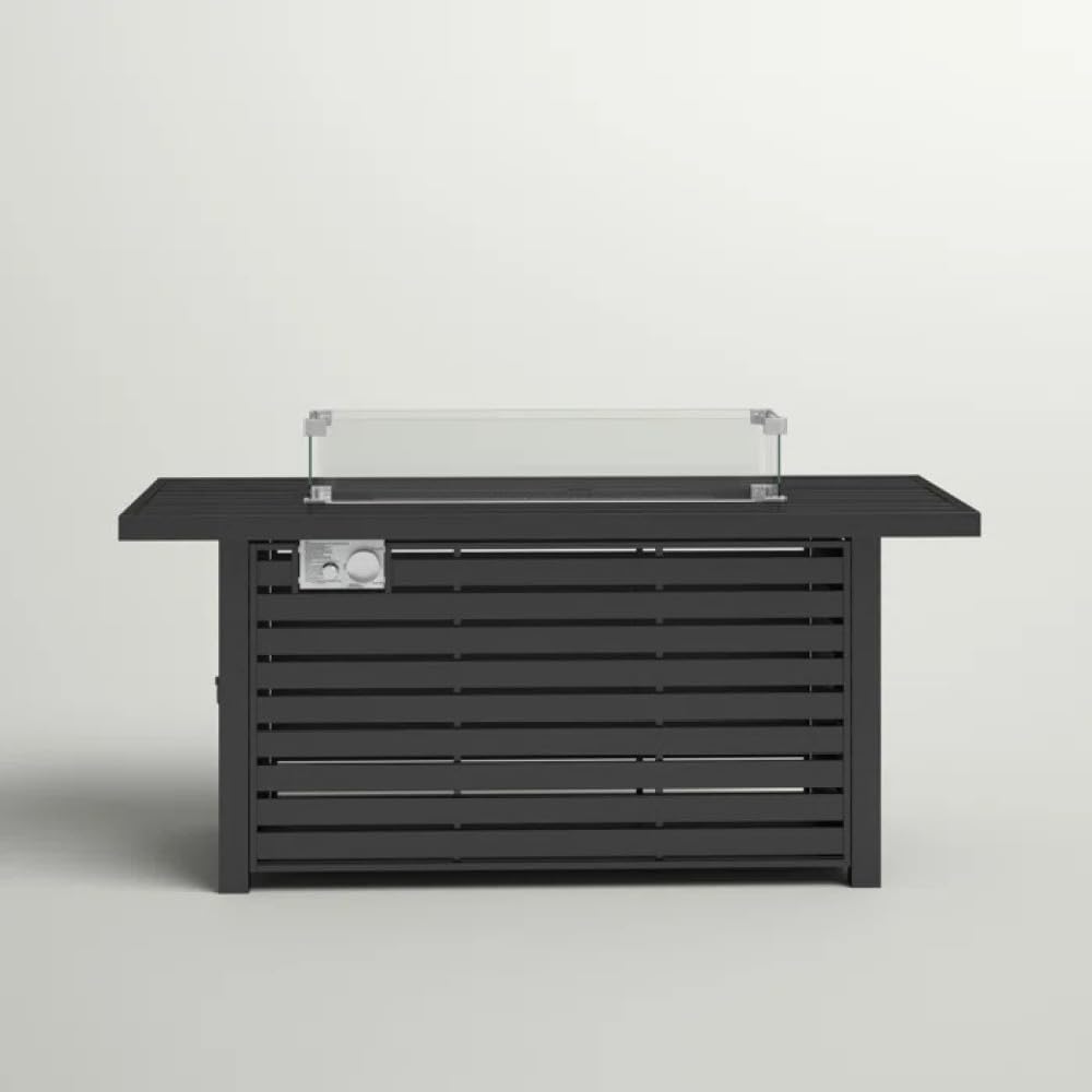 24 Inch Steel Propane Fire Pit Table with Cover Outdoor Patio Heater for Deck Backyard Garden with Lava Rocks