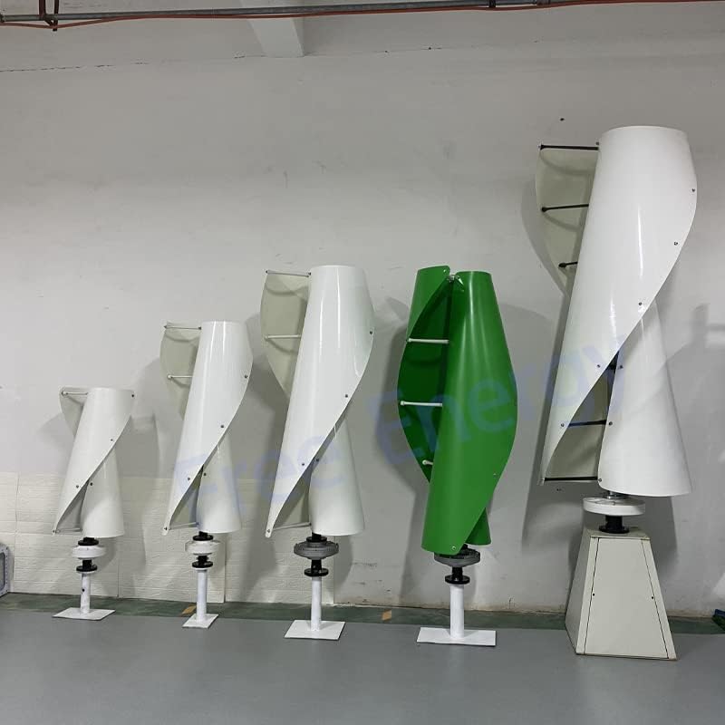 Wind Power Turbine Generator Vertical Wind Turbine Generator 3kw 4kw 6kw Vertical Axis Permanent Maglev Wind Turbine 12v 24v 48v with MPPT Control (Color : White, Size : Wind Turbine ONLY_24V)