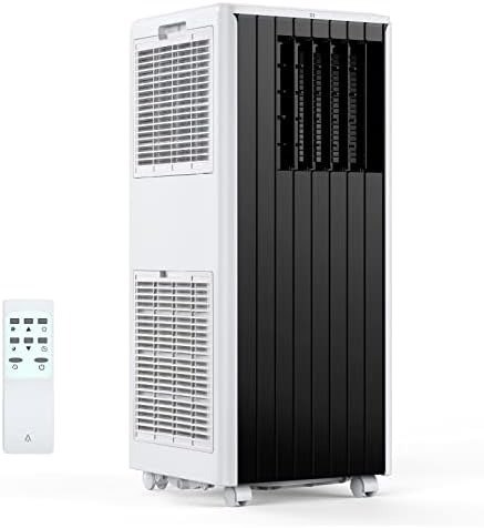 8,000 BTU Portable Air Conditioner, 3 in-1 Stand-Up AC Unit with Remote Control, Cools Rooms up to 350 Sq. Ft., Built-in Dehumidifier & Fan Modes, Window Installation Kit, Black