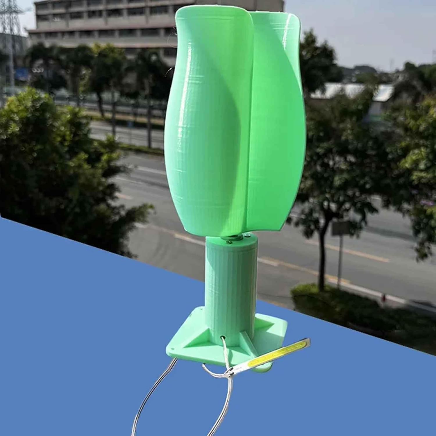Permanent Magnet Brushless Wind Turbine Model 20W Tulip Type Vertical Wind Power Generation 1~12V (Green)