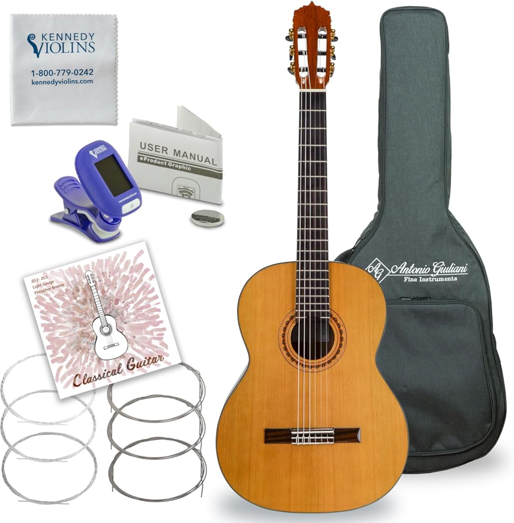 Antonio Giuliani Classical Mahogany Guitar Outfit (CL-5) Clearance - Acoustic Guitar with Case and Accessories By Kennedy Violins