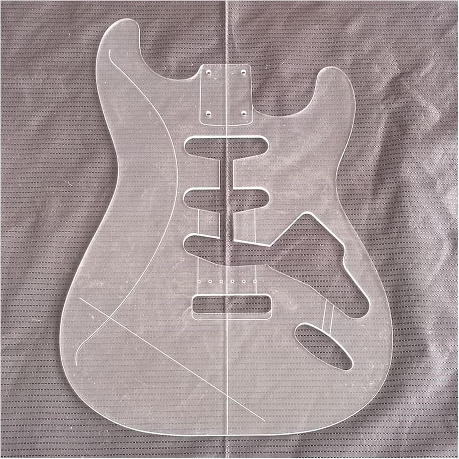 Unfinished Guitar Kit ST Style Electric Guitar Body Transparent Acrylic Template Guitar Making Mold Handmade ​Guitar Body (Color : Template-ST)