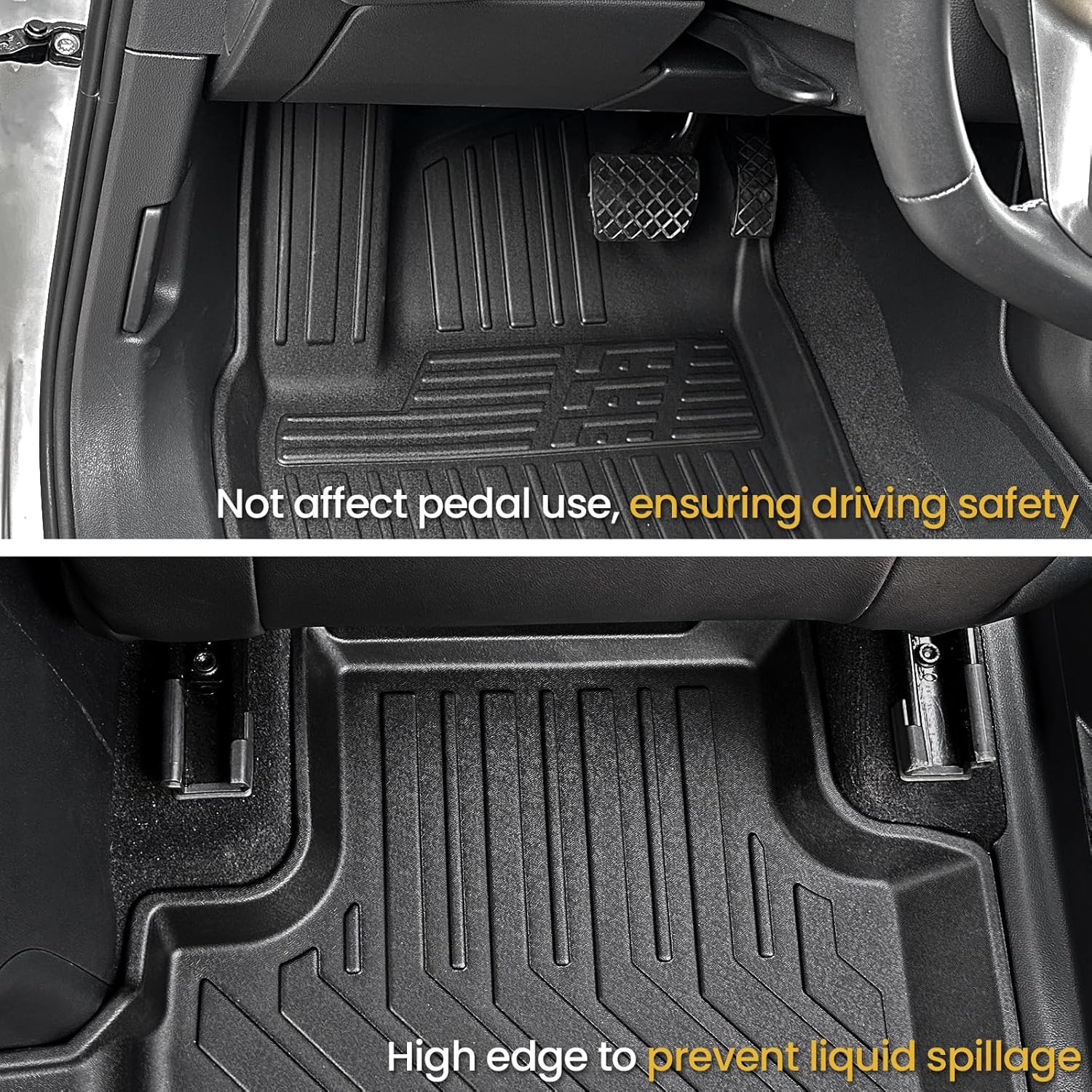 Floor Mats Set for 2018-2025 2026 Volkswagen VW Atlas 7 Seats Bench Seating Car Mat Accessories(Not Fit Cross Sport), All Weather TPE Cargo Liner Trunk Mat(Floor Mats+2-in-1 Cargo Mat)