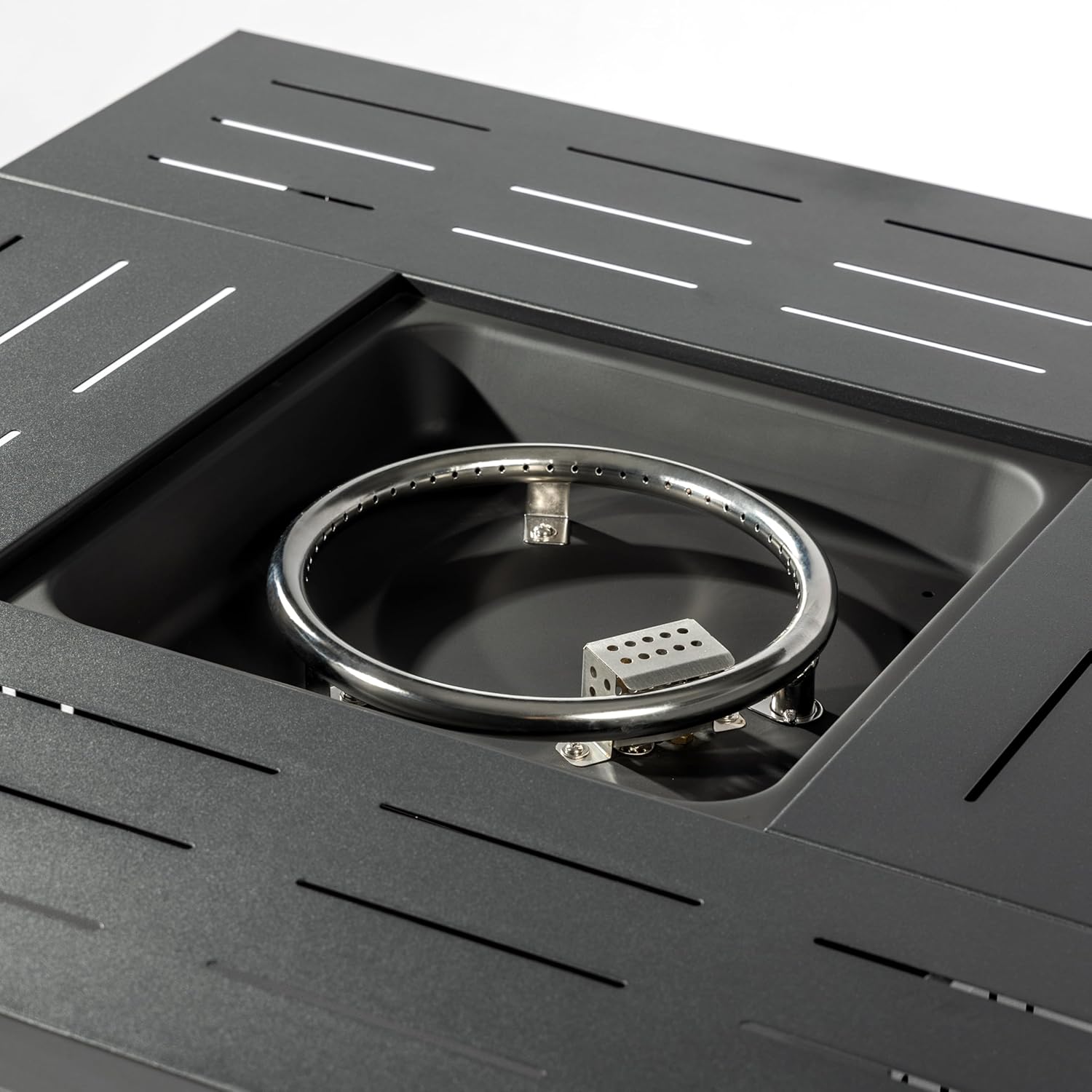 34 Inches Steel Gas Fire Pit Table for Outdoor, Patio, Deck – Black with 1 Door Durable & Stylish Fire Pit for Cozy Gatherings (1 Doors)