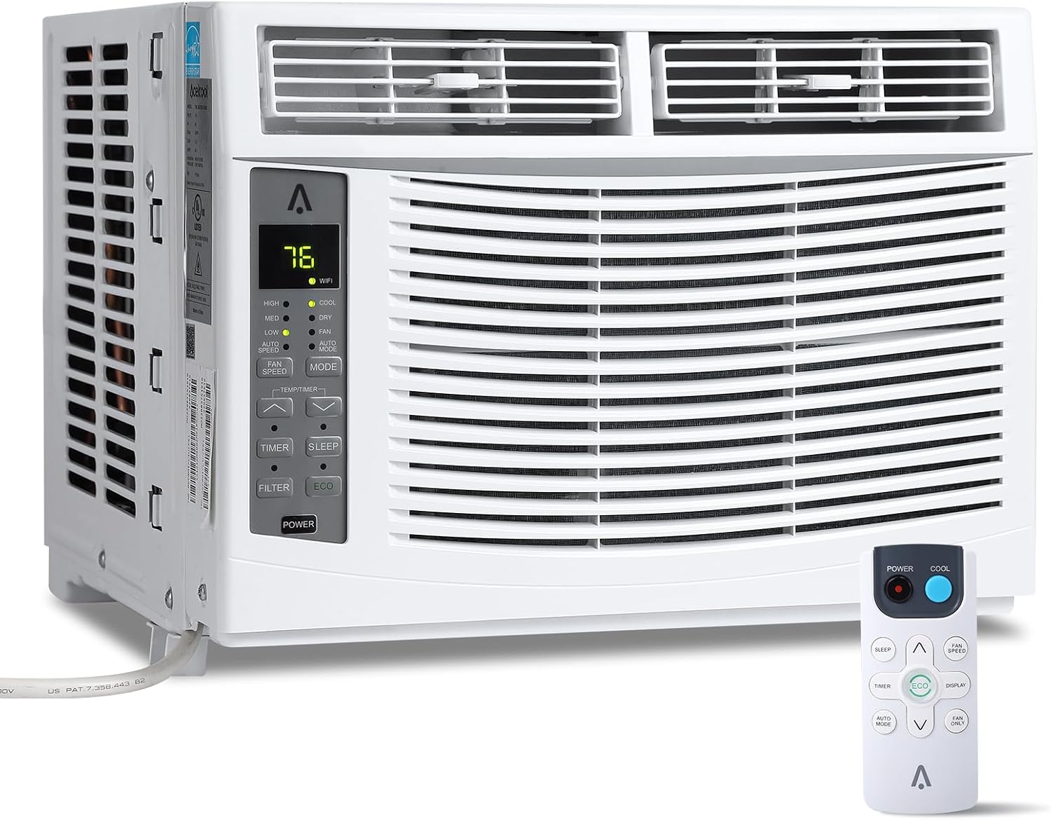 6000Btu Window Air Conditioner Units with Fast Cooling, 250 Sq.Ft. Coverage, 115V Power, Remote and App Controlled, 50Db Low Noise, Small AC Unit for Room Quick Installation