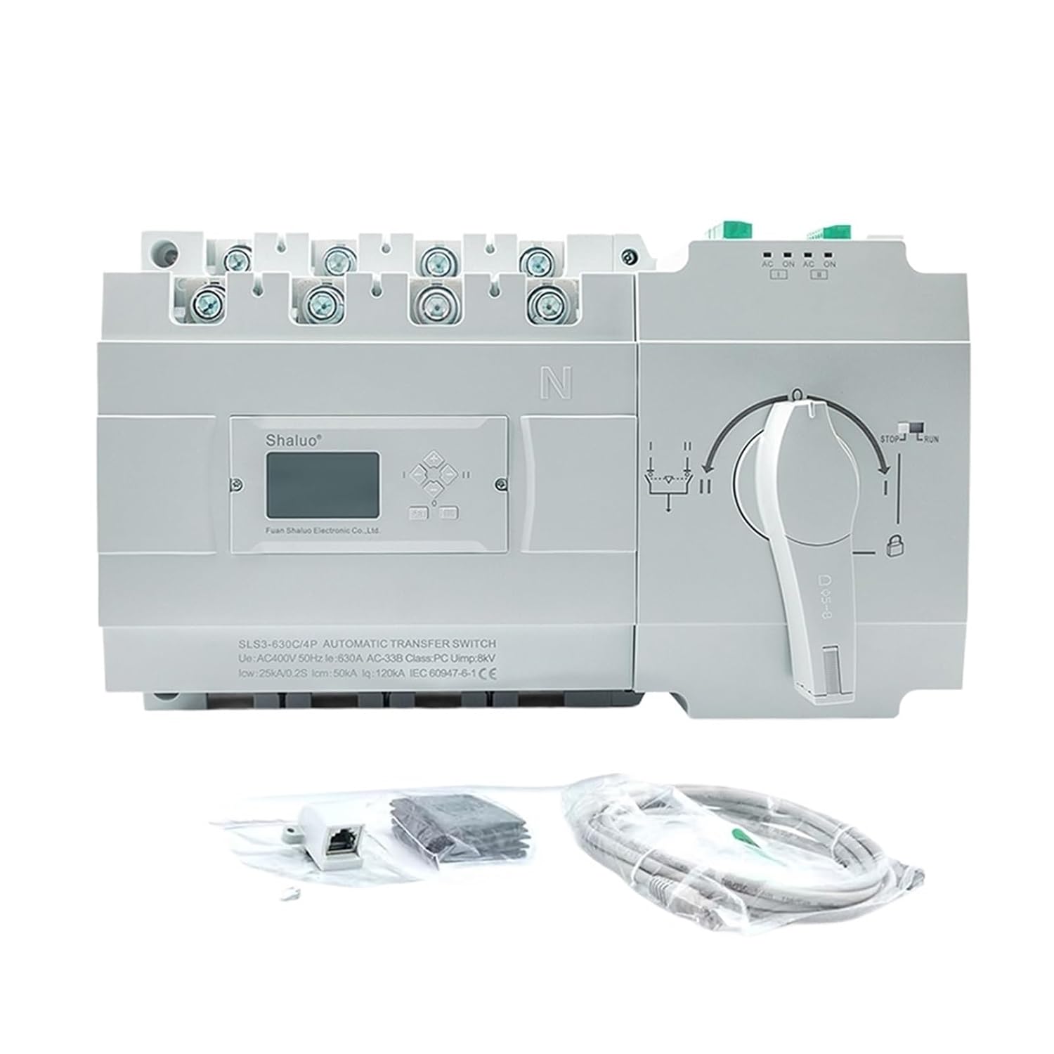 DWFSKZKV C Type ATS Dual Power Automatic Transfer Switch AC220V Diesel Generator Controller Auto Changeover Switch Converter (Color : 400A to 630A C Type)