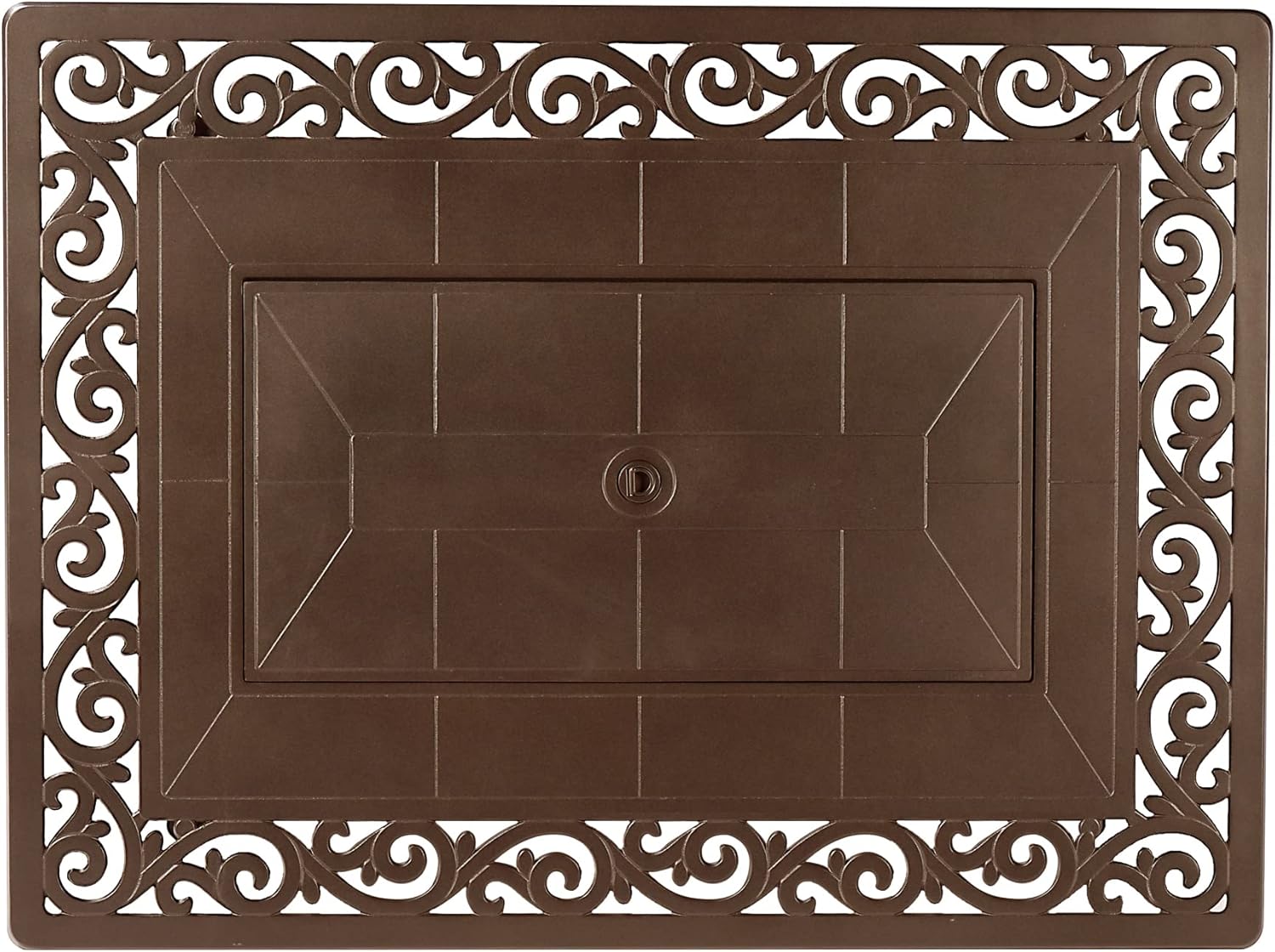 Rectangular 48 in. x 36 in. Aluminum Propane Fire Pit Table, Glass Beads, Two Covers, Lid, 57,000 BTUs in Brown Finish