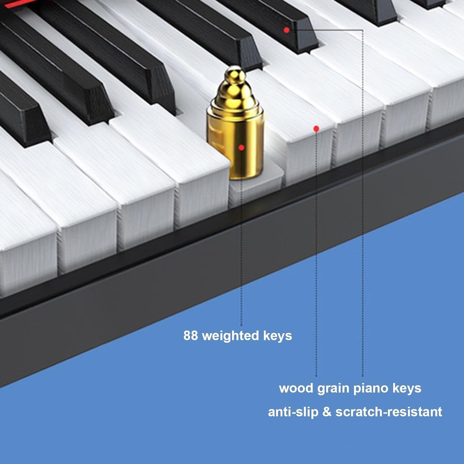 88 Keyboard, Rechargeable Keyboard With Bluetooth MIDI Foldable Digital Piano Portable Full Size Touch-Sensitive Electric Piano Built-in Dual Speakers For Beginners and Professional