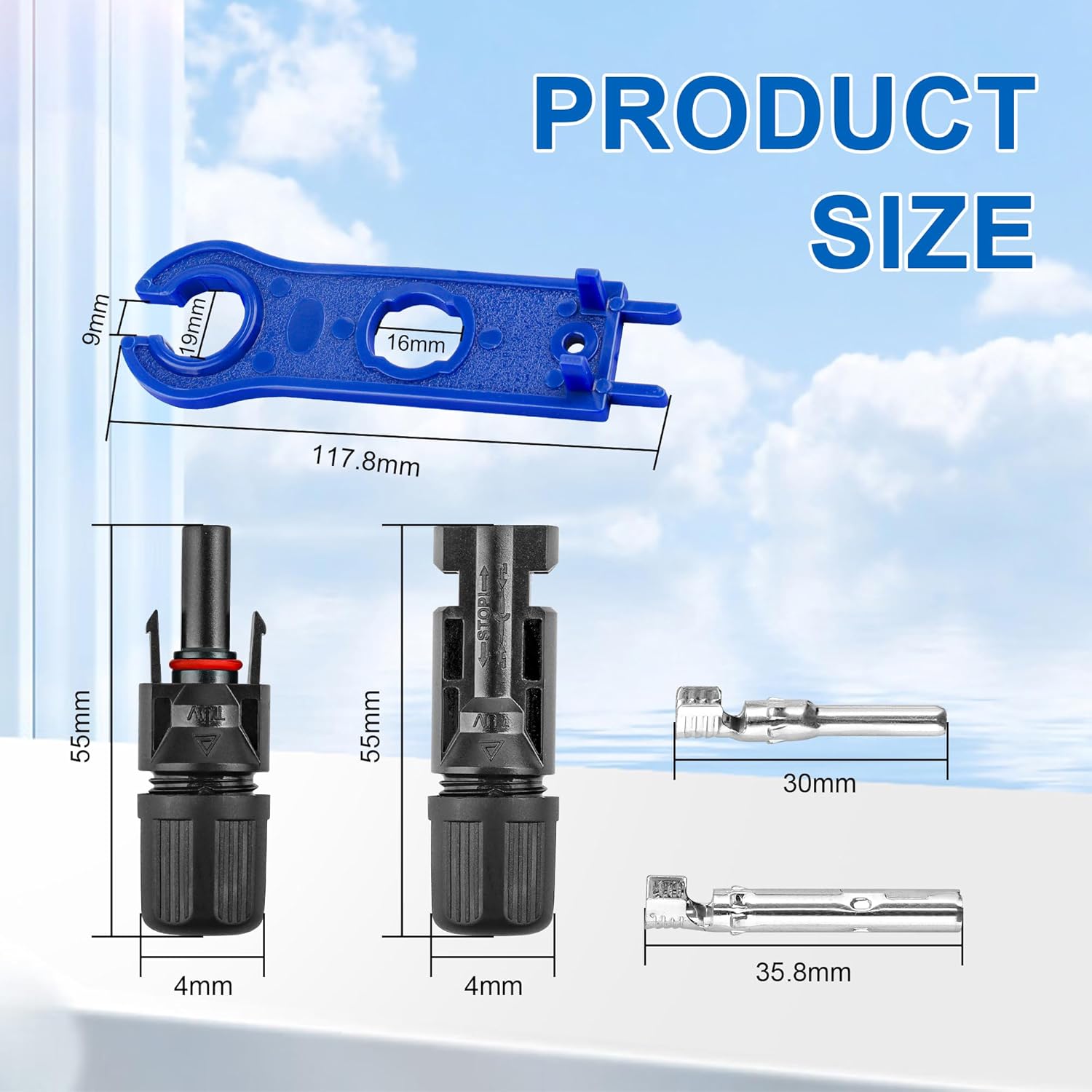 25FT 14AWG DC7909 Solar Panel Extension Cable 30 FT 10AWG Solar Panel Extension Cable
