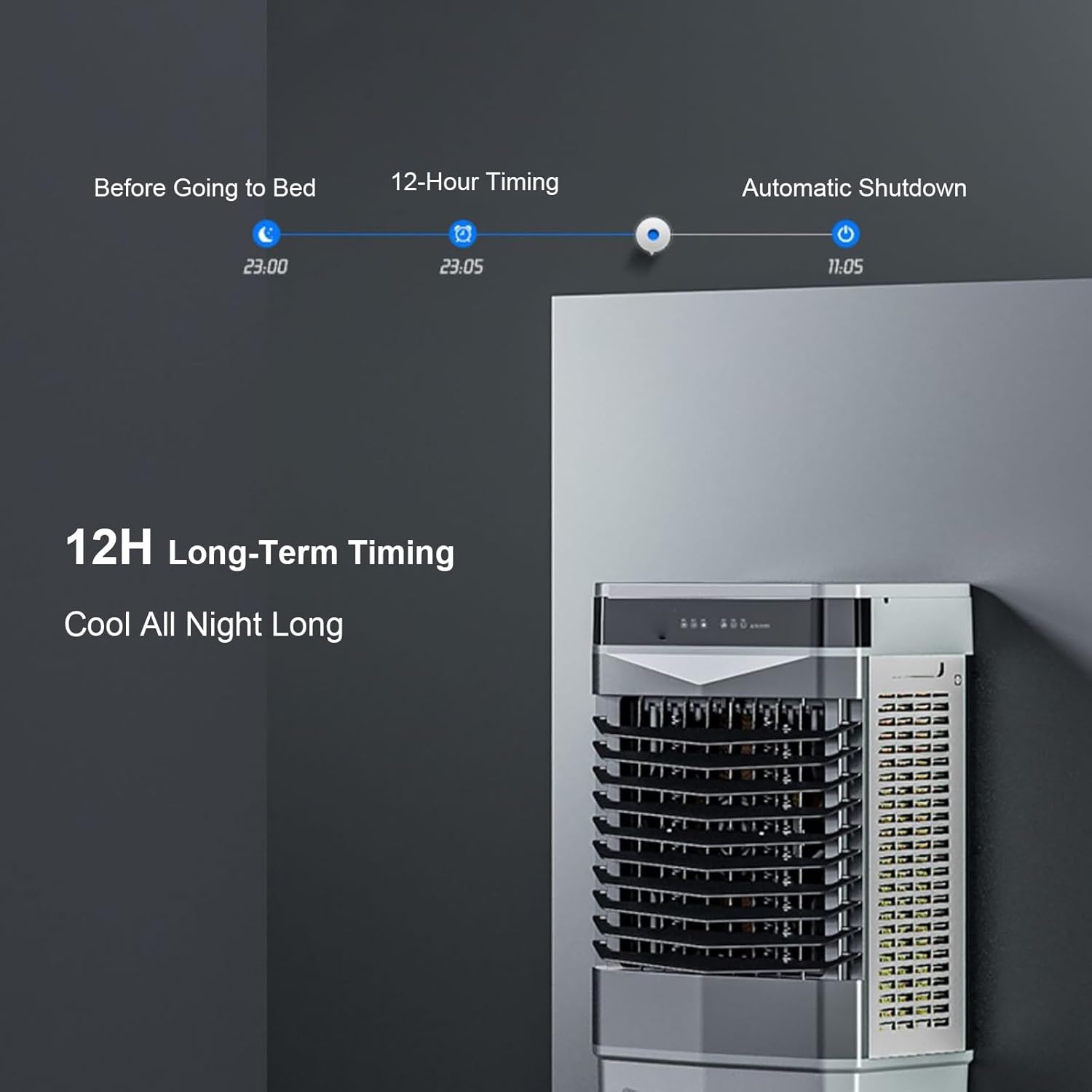 Indoor Swamp Cooler Fan, 3 In 1 Portable Air Conditioners, 10 Gallon Tank, 120° Oscillation, 4 Ice Packs, 12H Timer, Remote, 3 Modes & 3 Speeds Air Cooler for Room Cooling(80cm/31in)