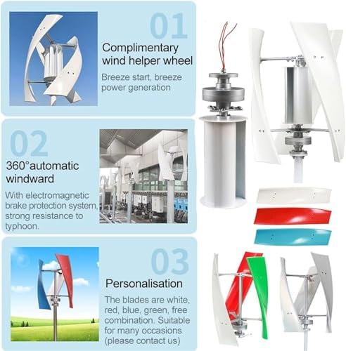 12000W Vertical Axis Wind Turbine Generator Kit - 12V/24V/48V/220V with MPPT Controller - Efficient Renewable Energy for Hybrid Wind & Solar Systems