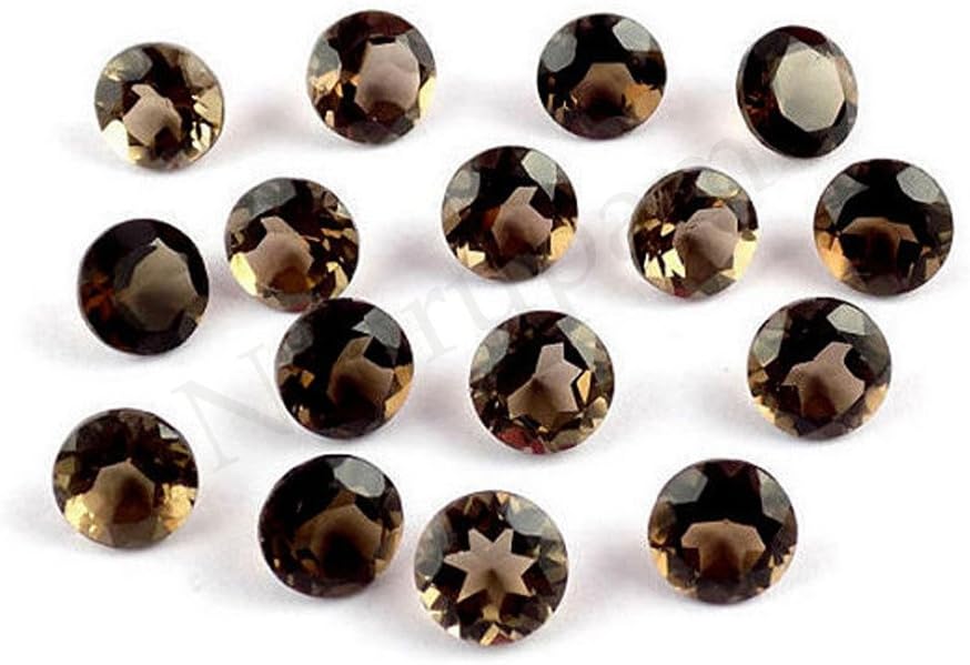 Neerupam collection Grey Natural Brazilian Smoky Quartz AAA Quality 1mm Brilliant Cut Round Loose Gemstone