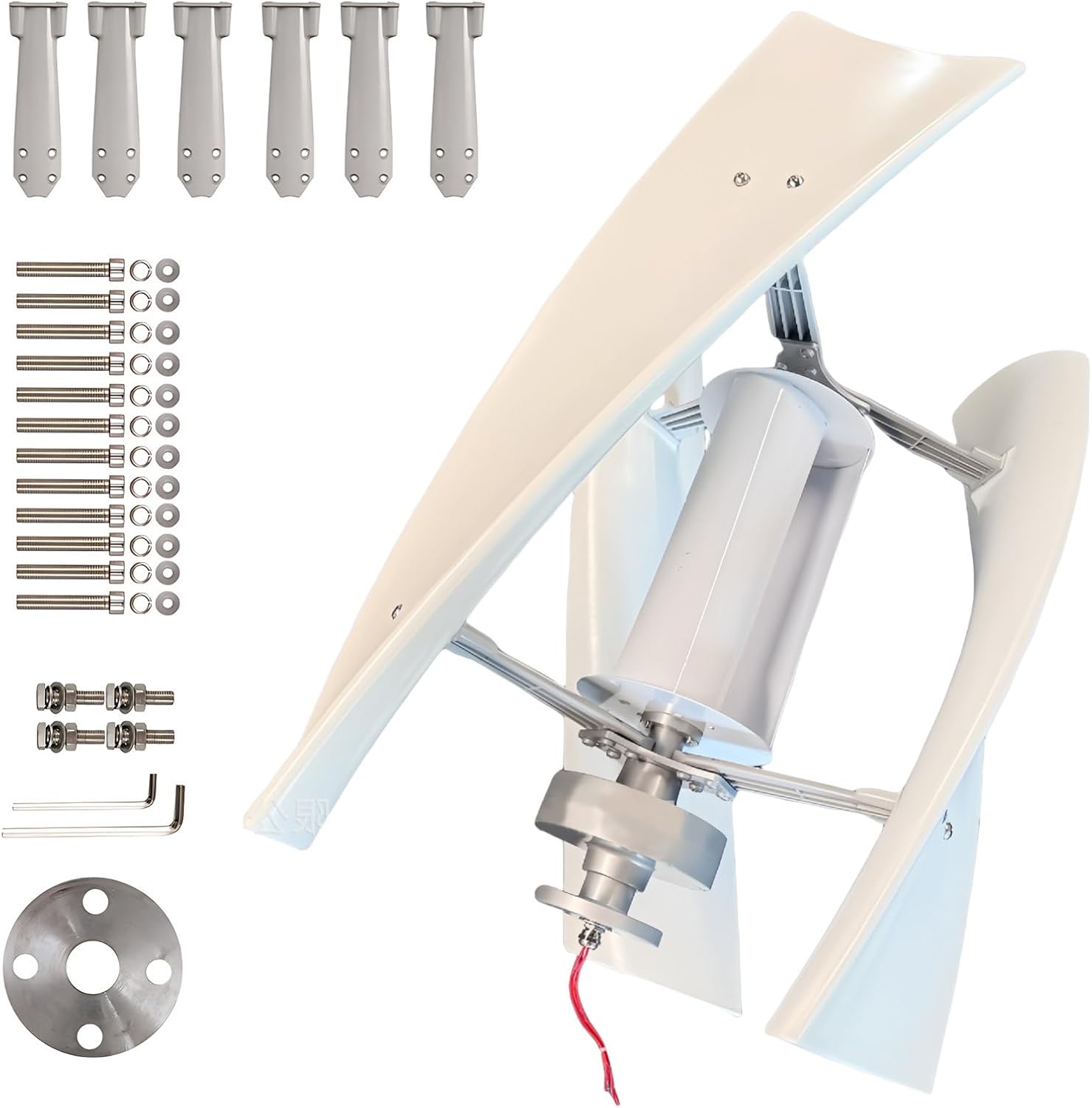 Maglev Wind Turbine & Power Generator Combo, 12V/24V Vertical Axis System with Auxiliary Wheel for Industrial and Home Use 300W