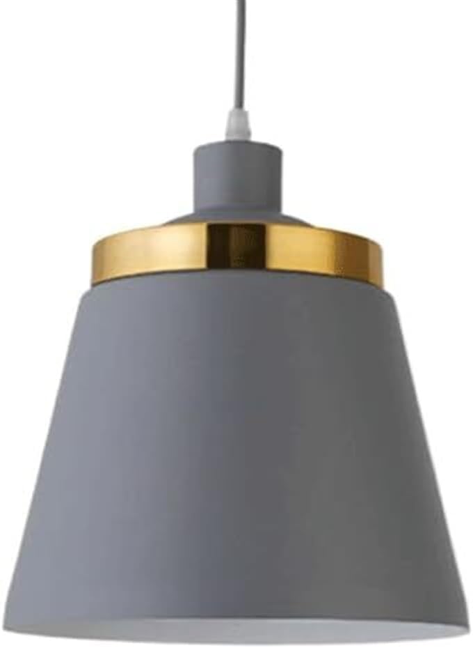 Creative Personality Metal Hanging Light E27 Base Single Head Chandelier Ceiling Lighting Fixtures Bedroom Dining Room Study Decoration Pendant Lamp Indoor Adjustable Height(Natural)