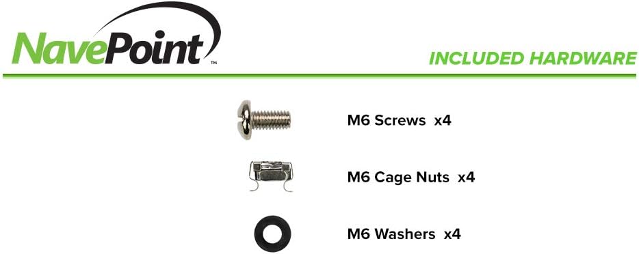 Navepoint 2U 19-Inch Universal Vented Rack Mount Cantilever Server Cabinet Shelf 18-Inches Deep with Lip Black