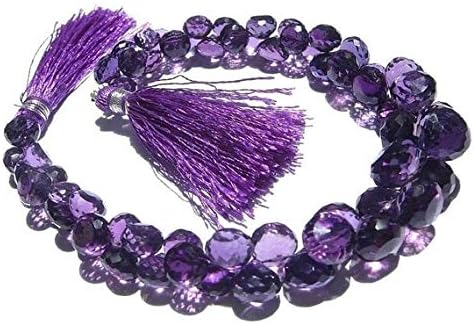 13 inch natural beads strand of 7-10mm faceted onion purple amethyst gemstone briolletes beads for DIY jewelry - necklace, bracelet, earring, ring.
