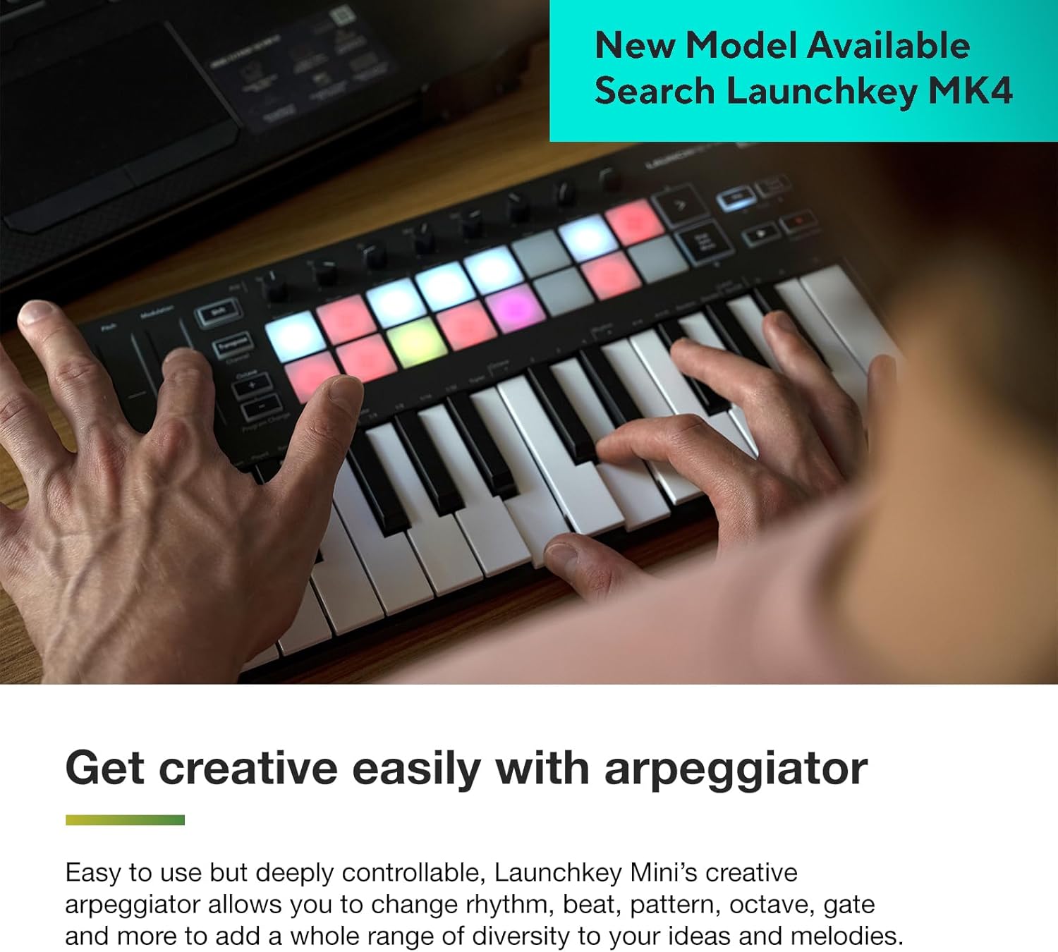Novation Launchkey Mini [MK3] — Portable 25-Key, USB, MIDI Keyboard Controller with DAW Integration, Chord Mode, and Arpeggiator — for Music Production