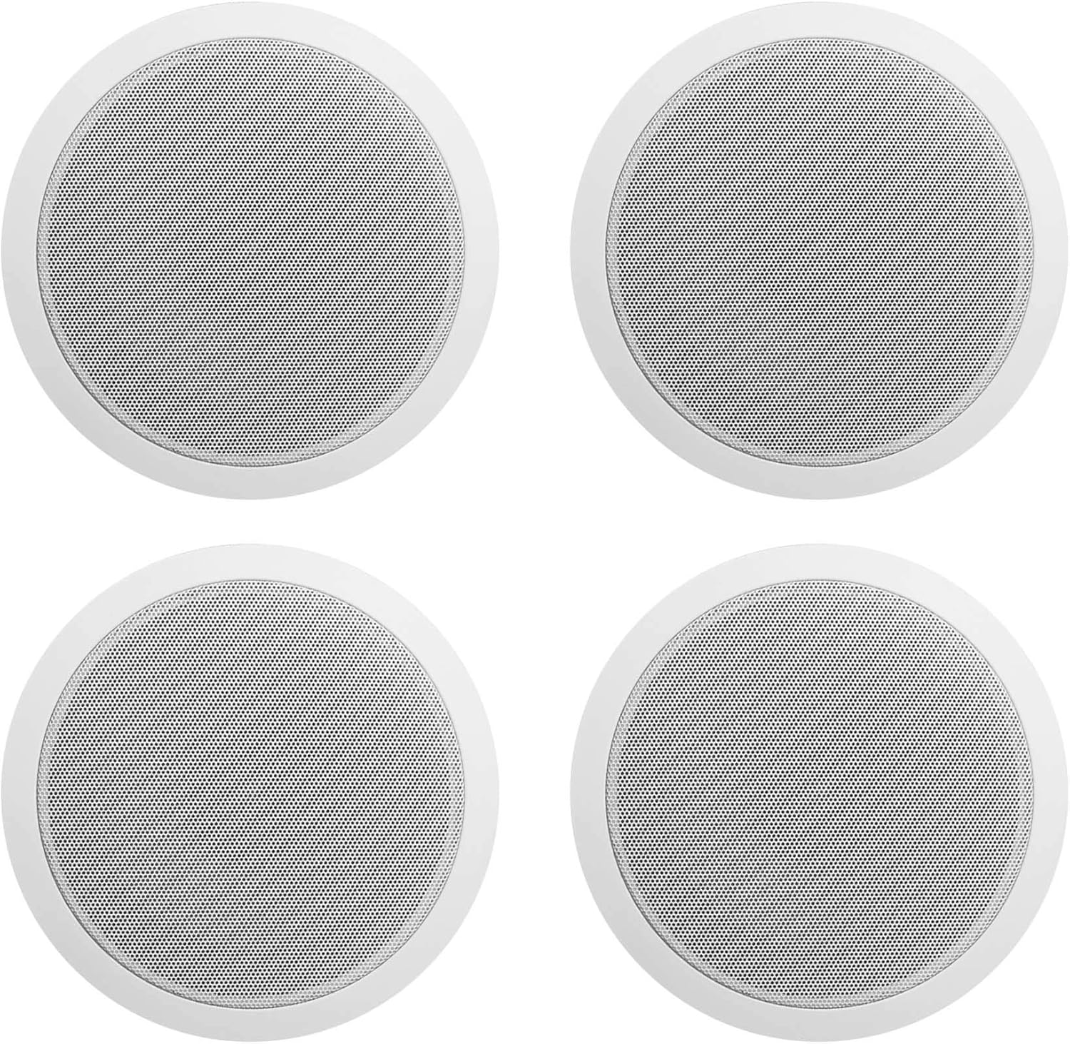 Rockville CCL6T Bundle: (4) White 6 in 70V Commercial Ceiling Speakers for Restaurant or Office, RCS80-1 60 Watt Bluetooth Amplifier, CH-MIC70 Gooseneck Paging Microphone with Chimes, 6-Items