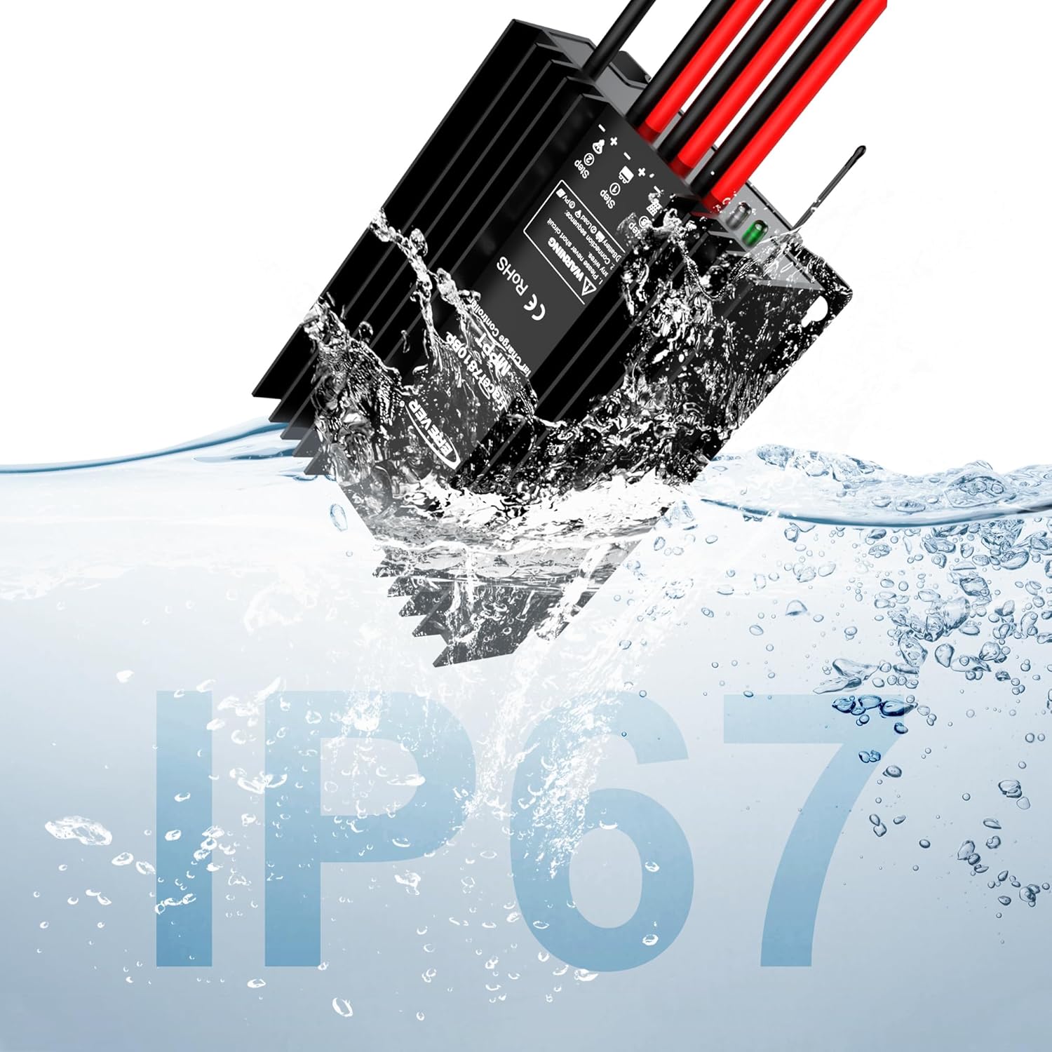 EPEVER MPPT Solar Charge Controller 30A 12V 24V Auto IP67 Waterproof Max PV 100V Solar Panel Charger Regulator Kit for Sealed Gel Flooded Lithium User (MPPT 30A+MT50+RS485)