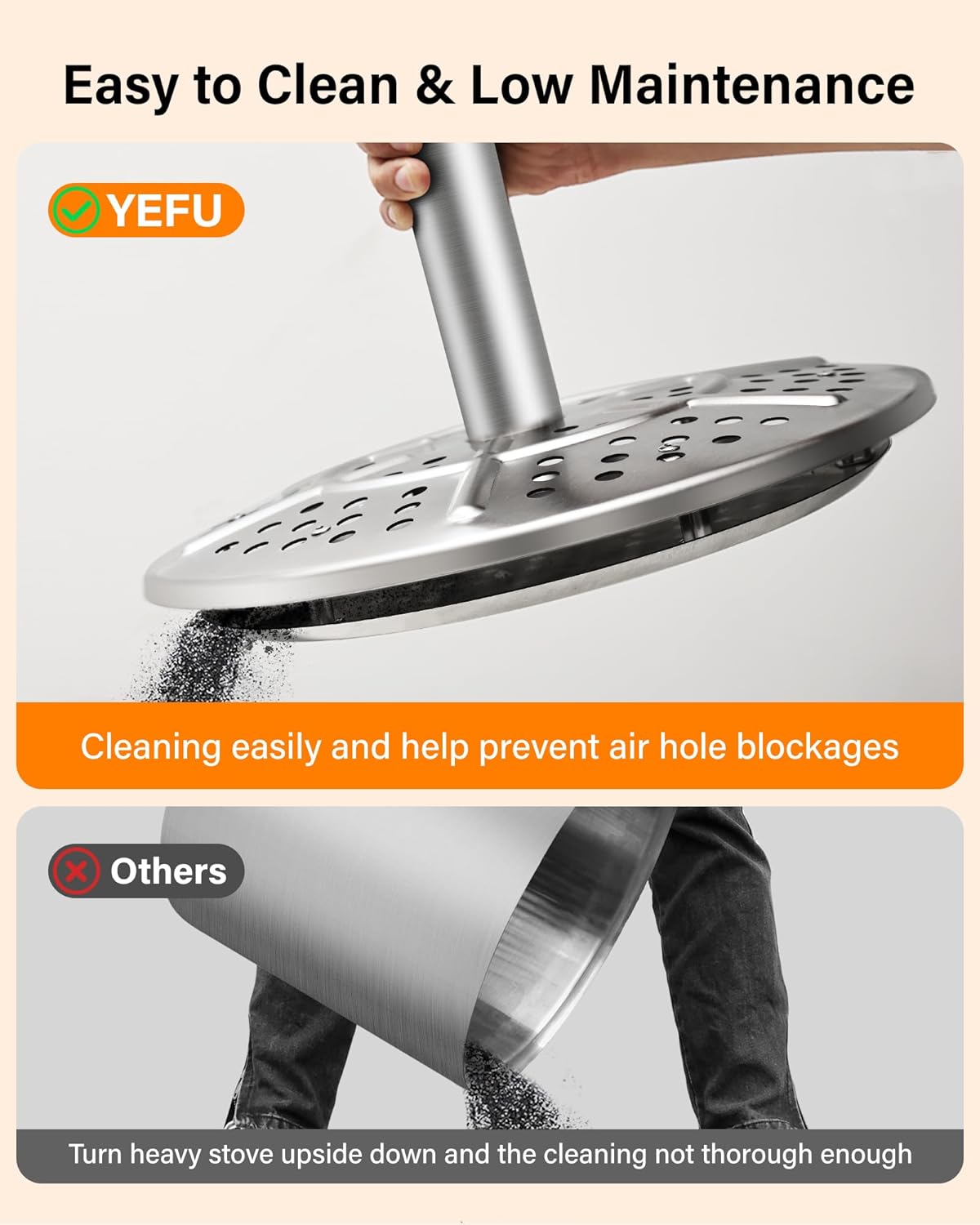 YEFU Smokeless Firepit & Heat Deflector: 304 Stainless Steel Fire Pit with Heat Diffuser for Solo Stove Bonfire - 19 inch Smokeless Fire pits Set for Outside Outdoor Patio Camping Backyard