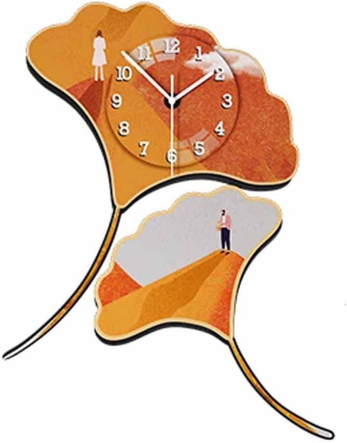 Wall Clock Lighting Ginkgo Leaf Clock Living Room Home Dining Table