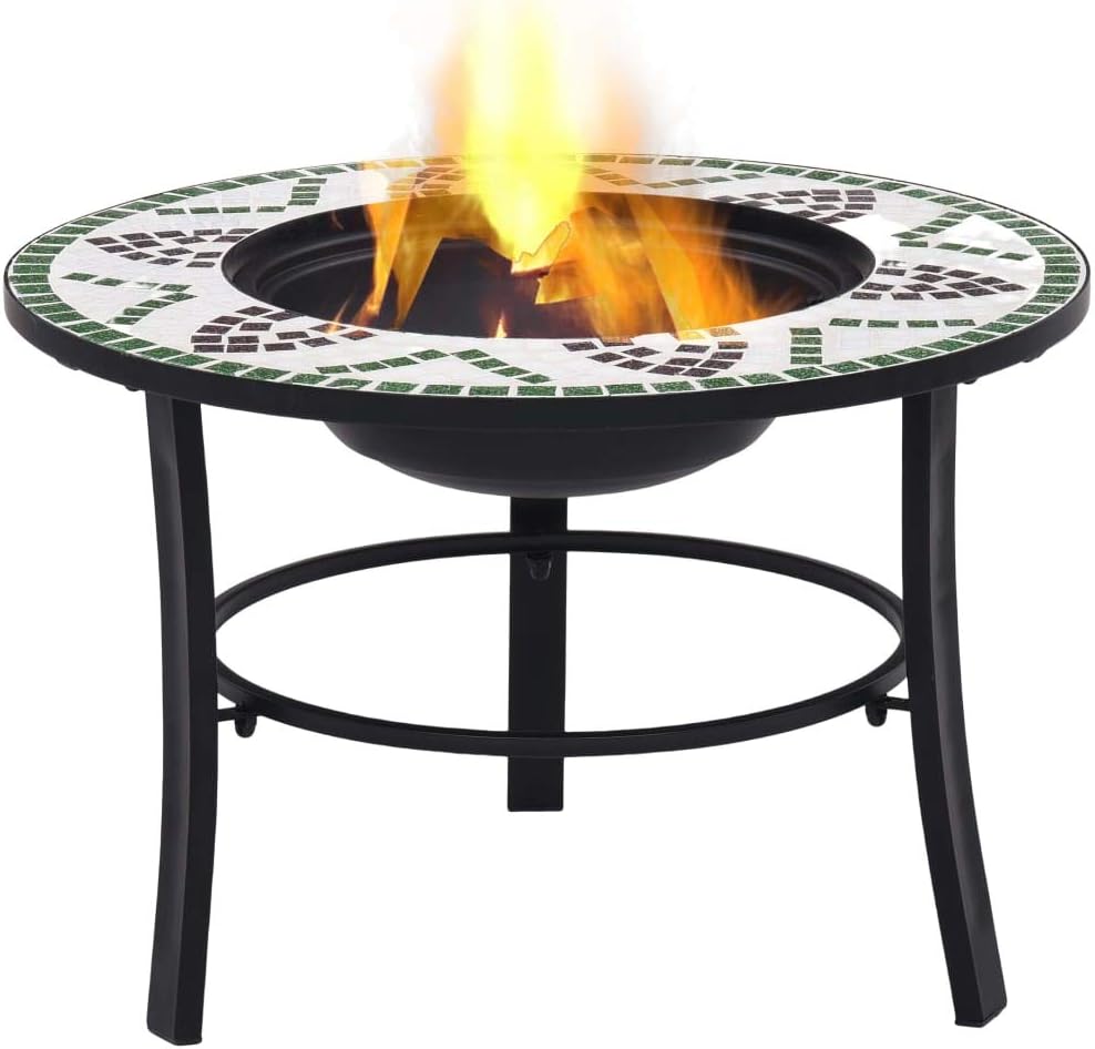 Mosaic Fire Pit Green 26.8 Ceramic