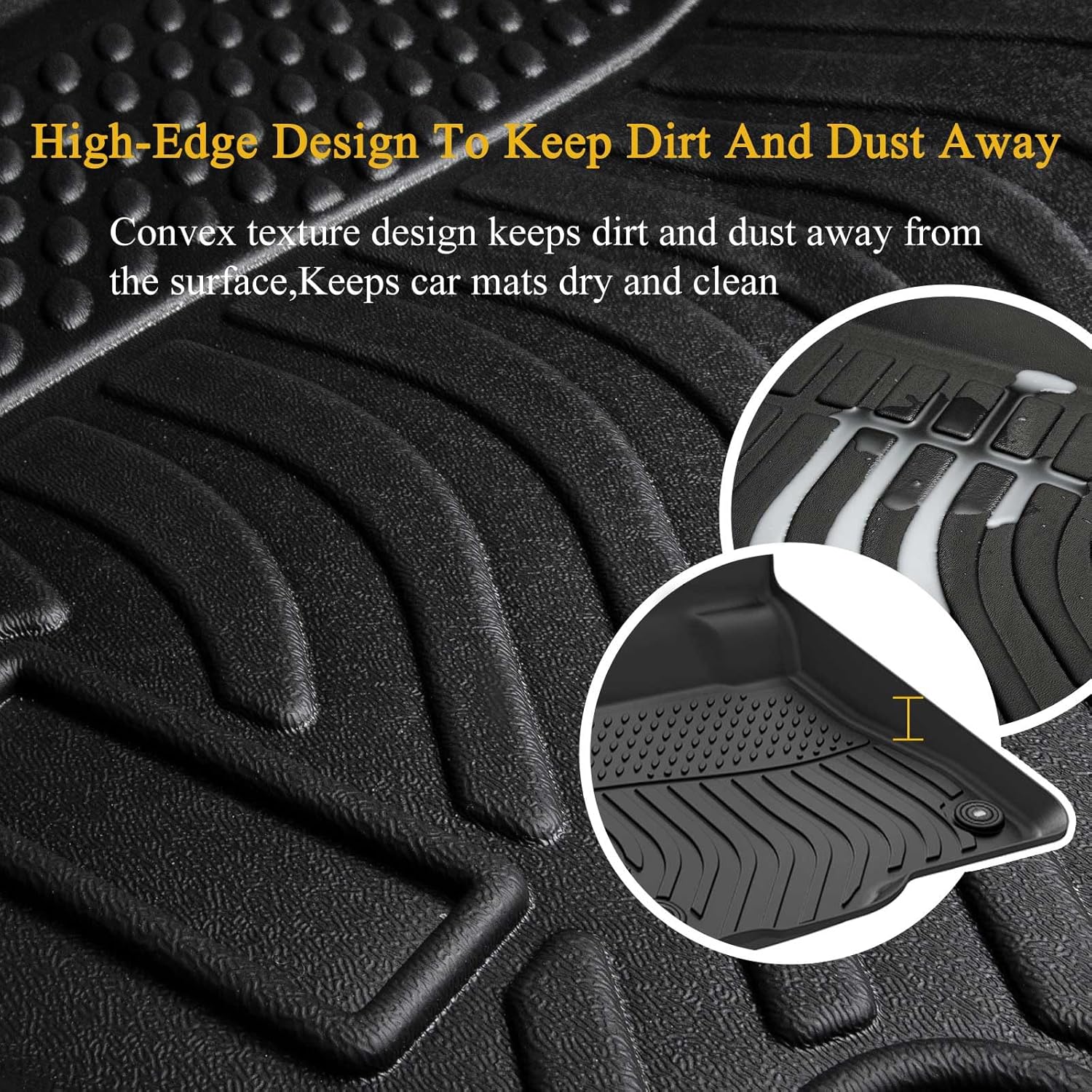 Jenofa-for Cadillac XT4 2019-2025 All Weather Floor Mats Automotive Non-Slip Waterproof Car Mat for 2024 XT4 Accessories (Floor Mats & Rear Seat Back Mats & Cargo Liner)