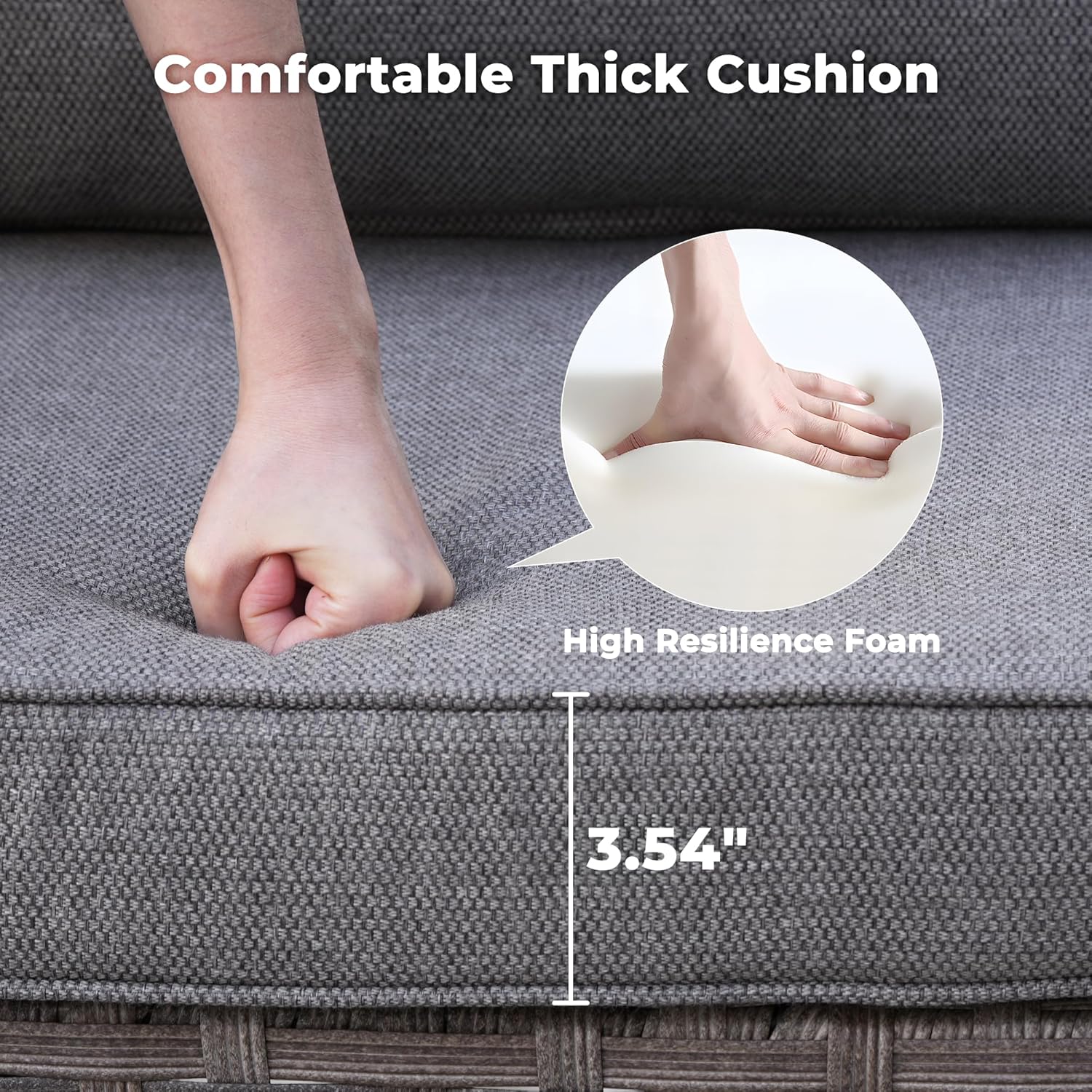 ovios 16 Pieces Patio Furniture Set, Outdoor Wicker Sectional Sofa with 54