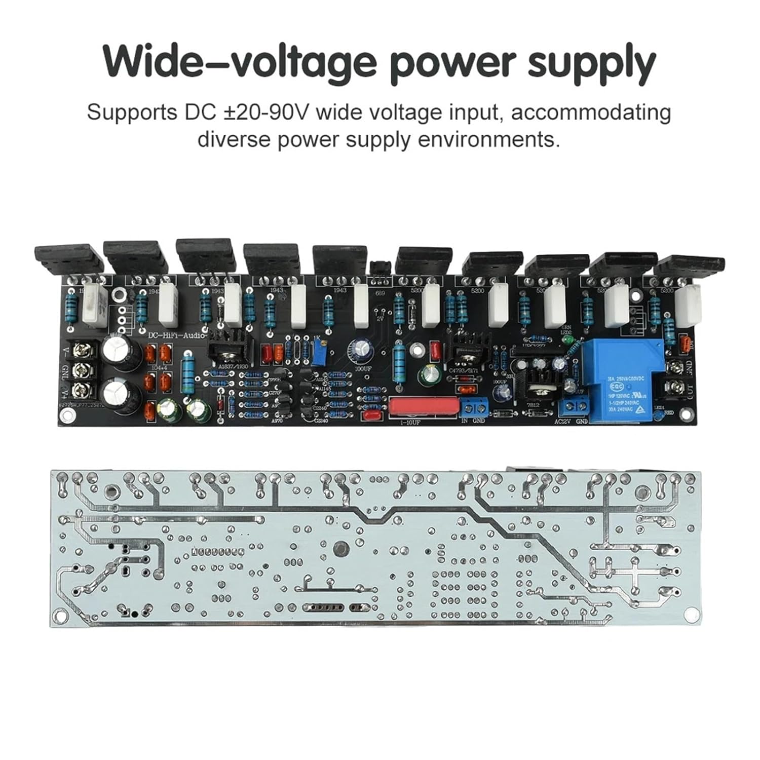 500W Mono Digital Audio Amplifier 1943+5200 Tube High Power Amplifiers 1 Channel HiFi Sound Rear Stage AMP Module