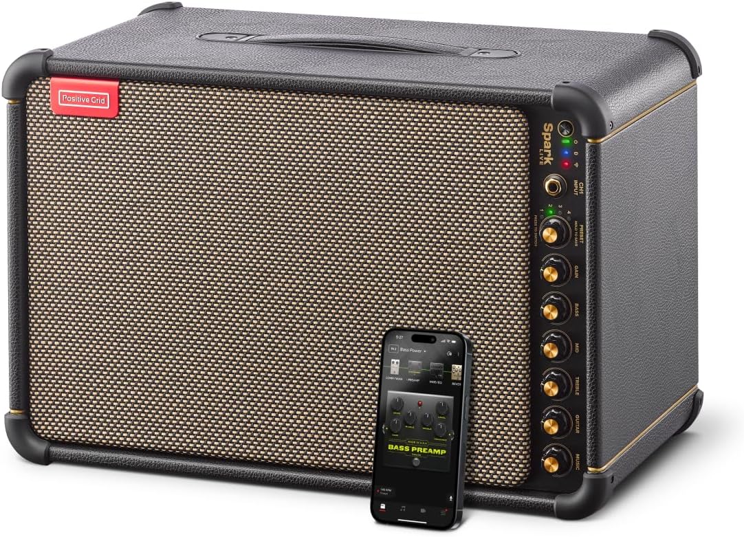 Positive Grid Spark Live Smart Guitar Amp, Multi-Channel PA System & Bluetooth Speaker All-in-One for Guitar, Bass, Vocals, Keyboards and More.