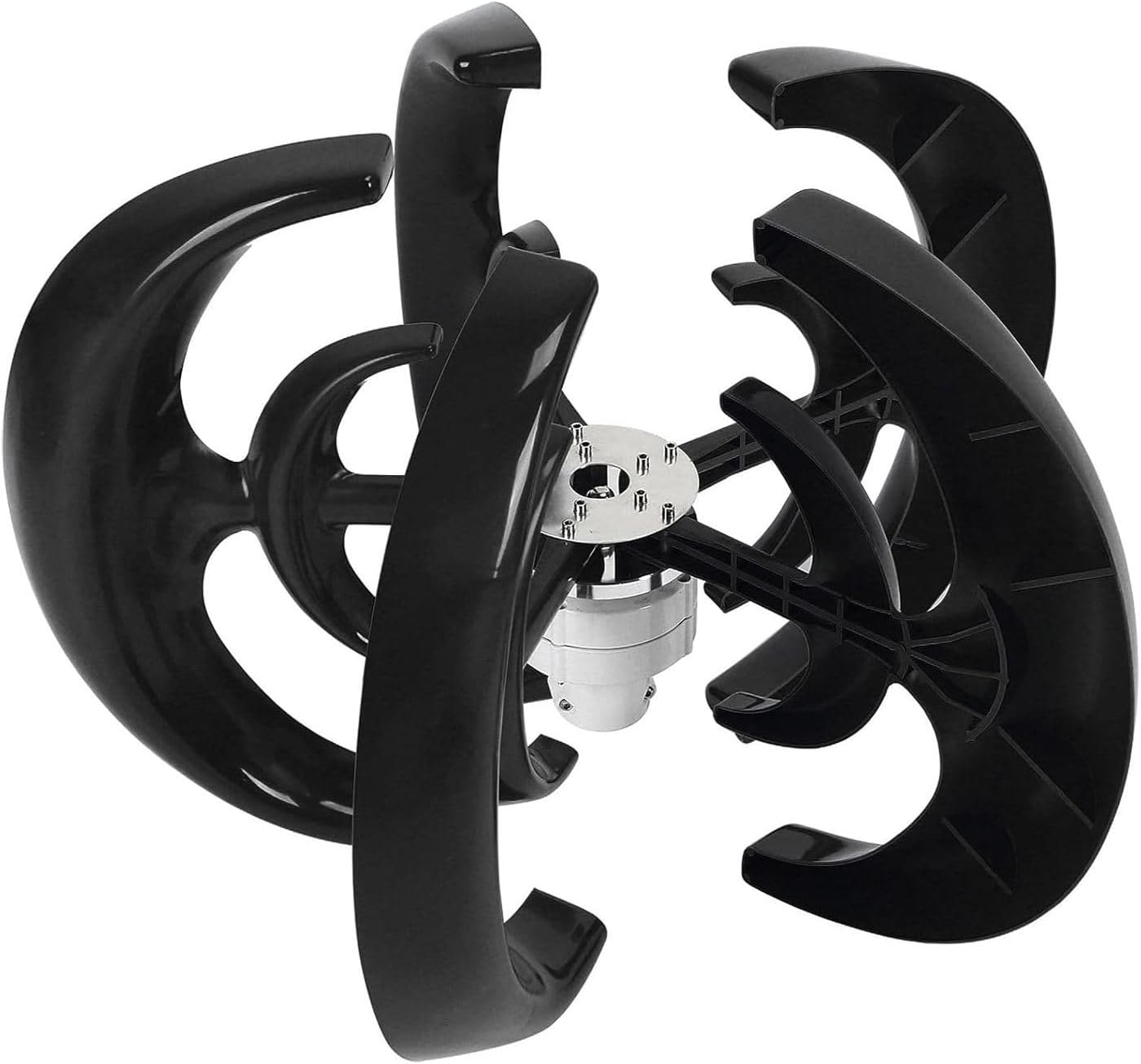 12V/24V Micro Vertical Wind Turbine Kit - Three-Phase Permanent Magnet Generator, Portable DIY Wind Power Solution, Efficient Vertical Axle Design, Black Finish