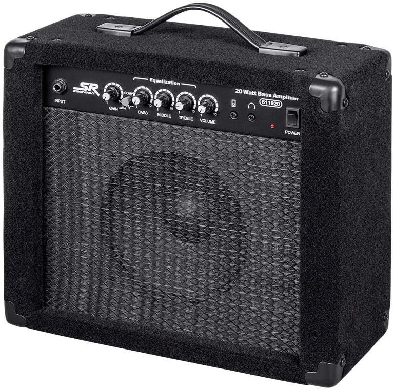 Monoprice 1x8 Bass Combo Amplifier, 20-Watt, 3-Band EQ, Headphone Output