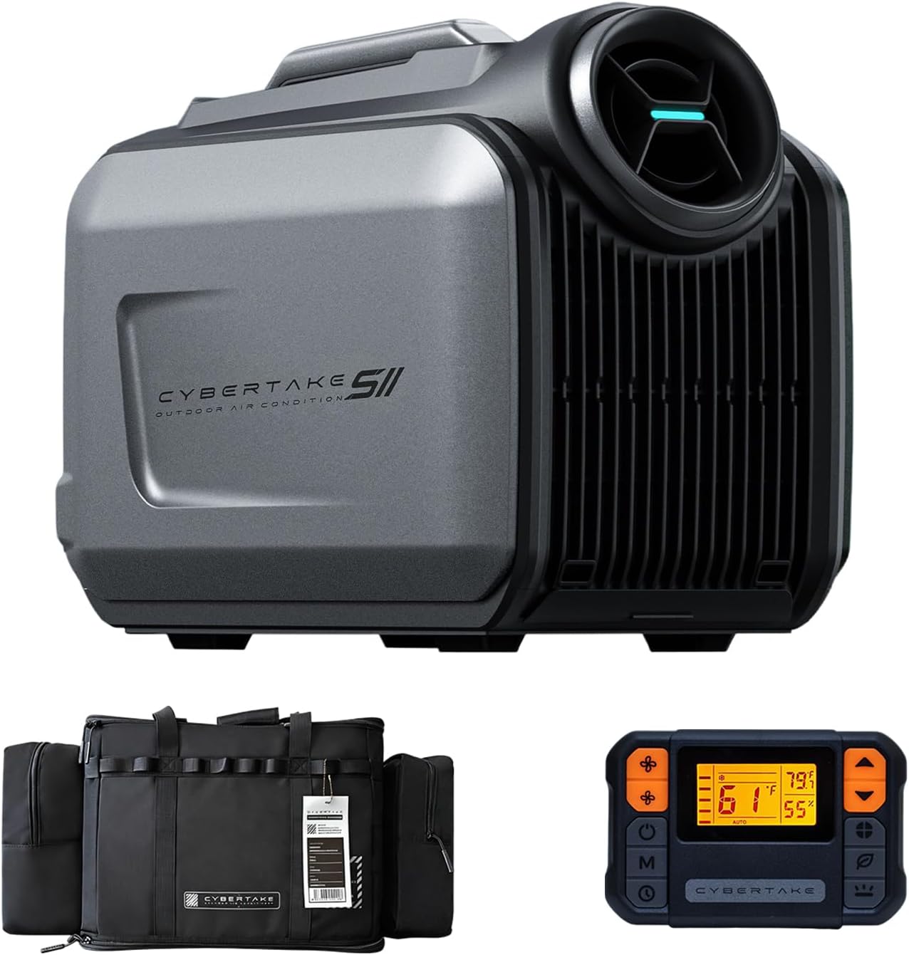 Portable Air Conditioner 5100 BTU, 4-in-1 AC Unit with Heater, Remote Control & Storage Bag & Installation Kit, Low Power Consumption Portable AC for Camping Tent, RVs or Home Use, Grey