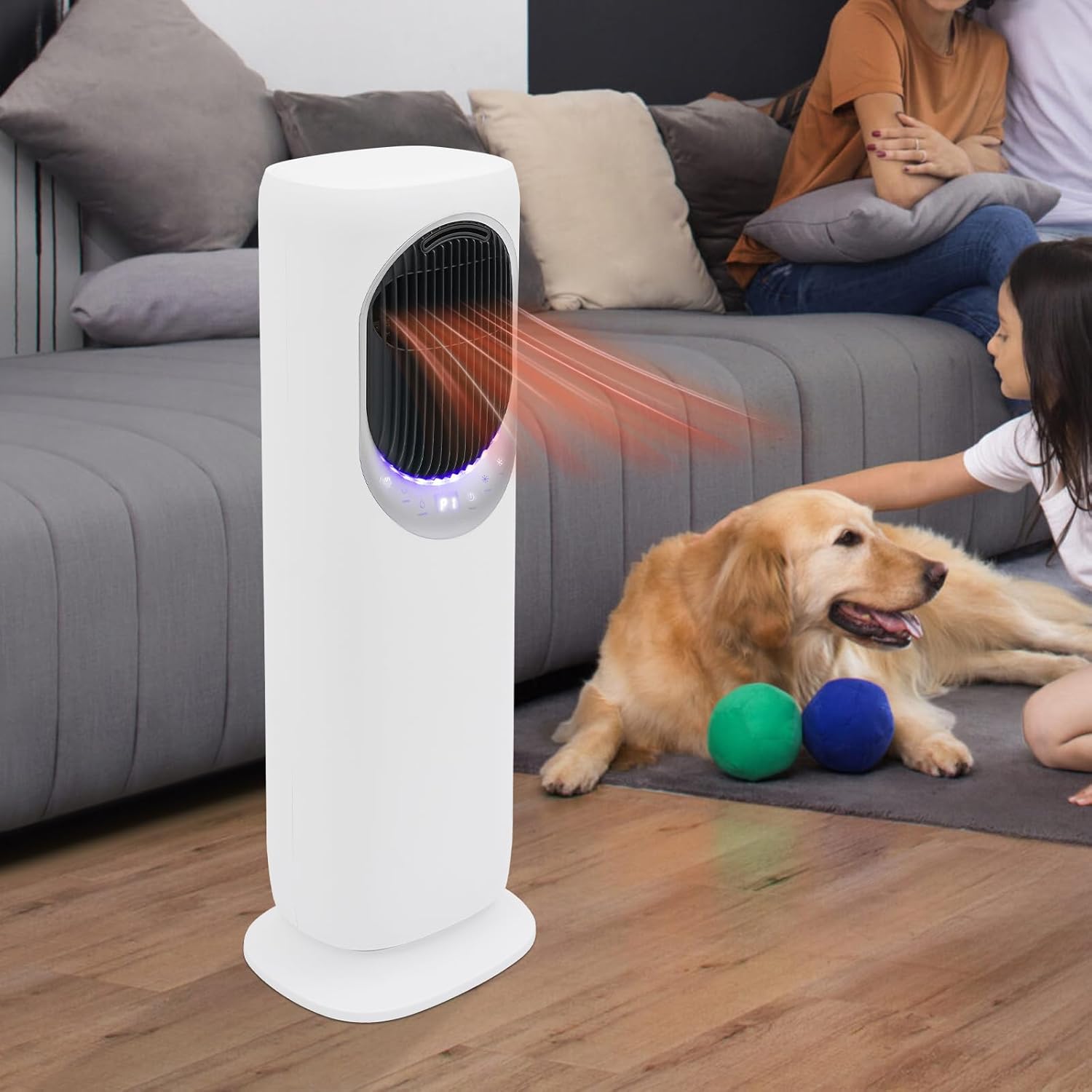 Dual-purpose Heating and Cooling Air Conditioner Fan, Standing Fan and Heater Combo Portable Air Conditioners with Humidification & Remote Control for Bedroom Living Room